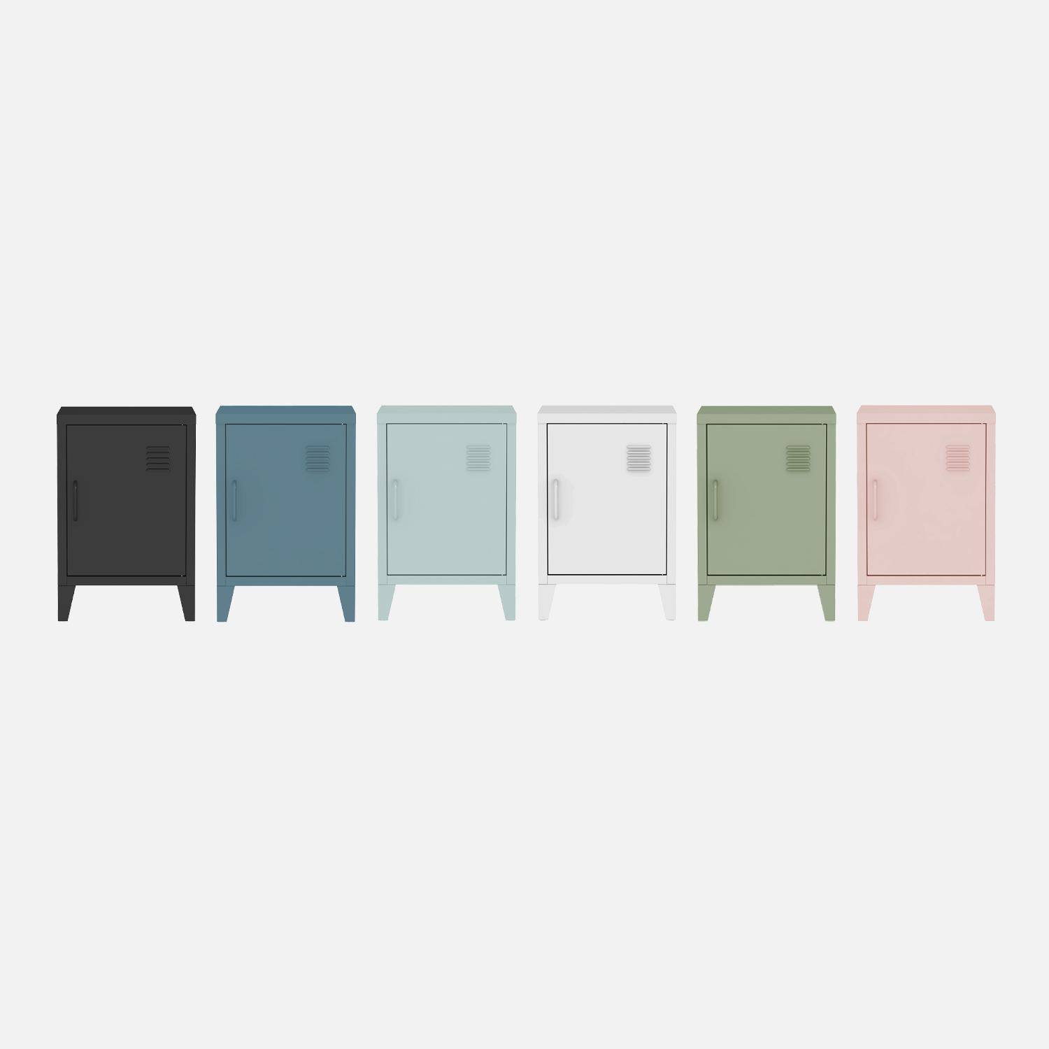 Mesa de cabeceira industrial 1 porta, set de 2, Soho, Preto, 38x38x57 cm,sweeek,Photo5