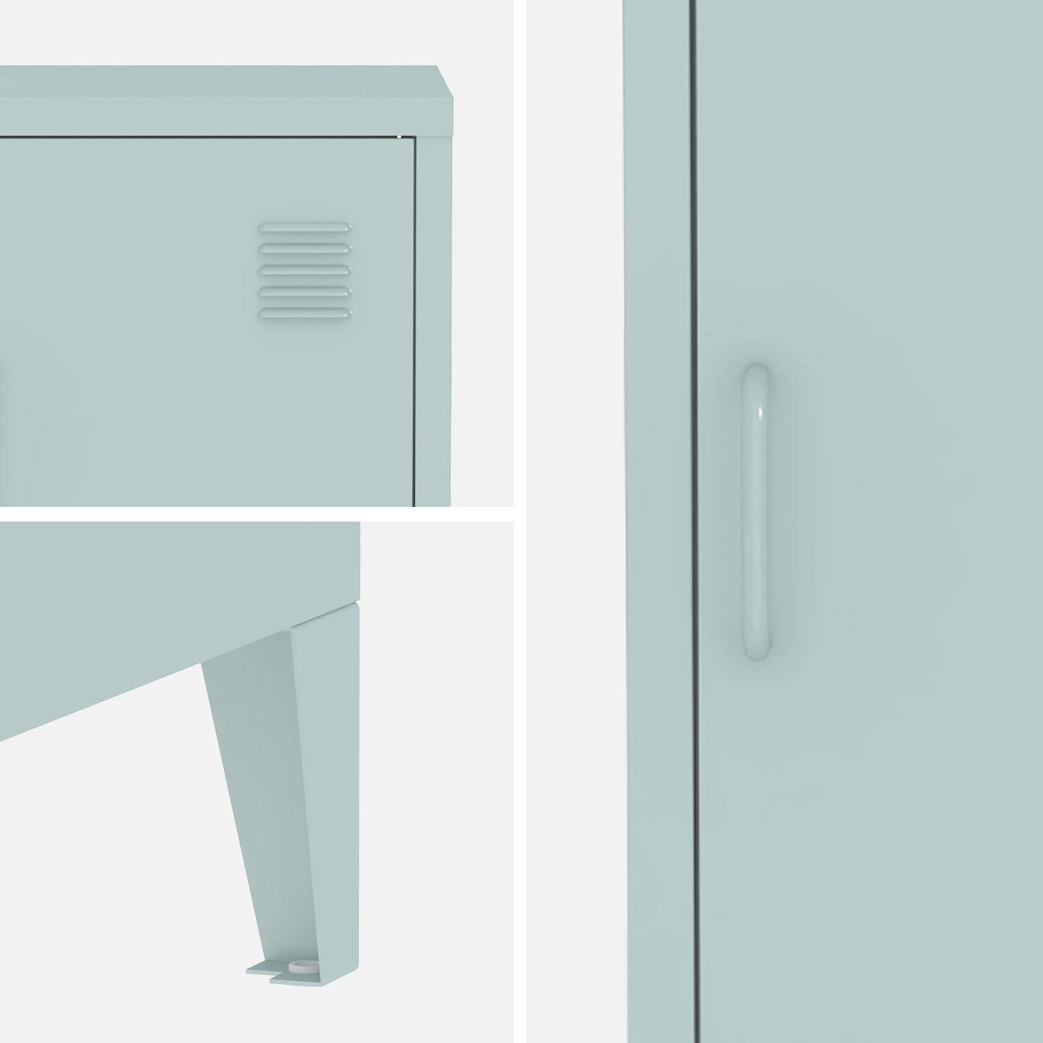 Pair of 1-door metal bedside tables, Soho, Light blue, 38x38x57 cm Photo5