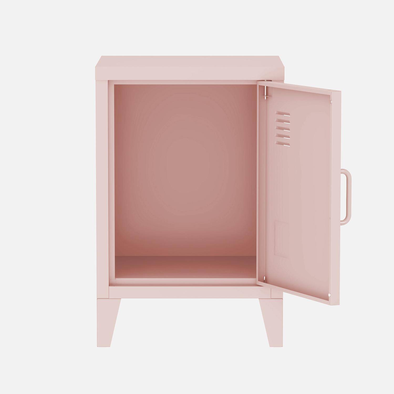 Mesa-de-cabeceira metálicas com 1 porta, set de 2, Soho, Rosa, 38x38x57 cm Photo8