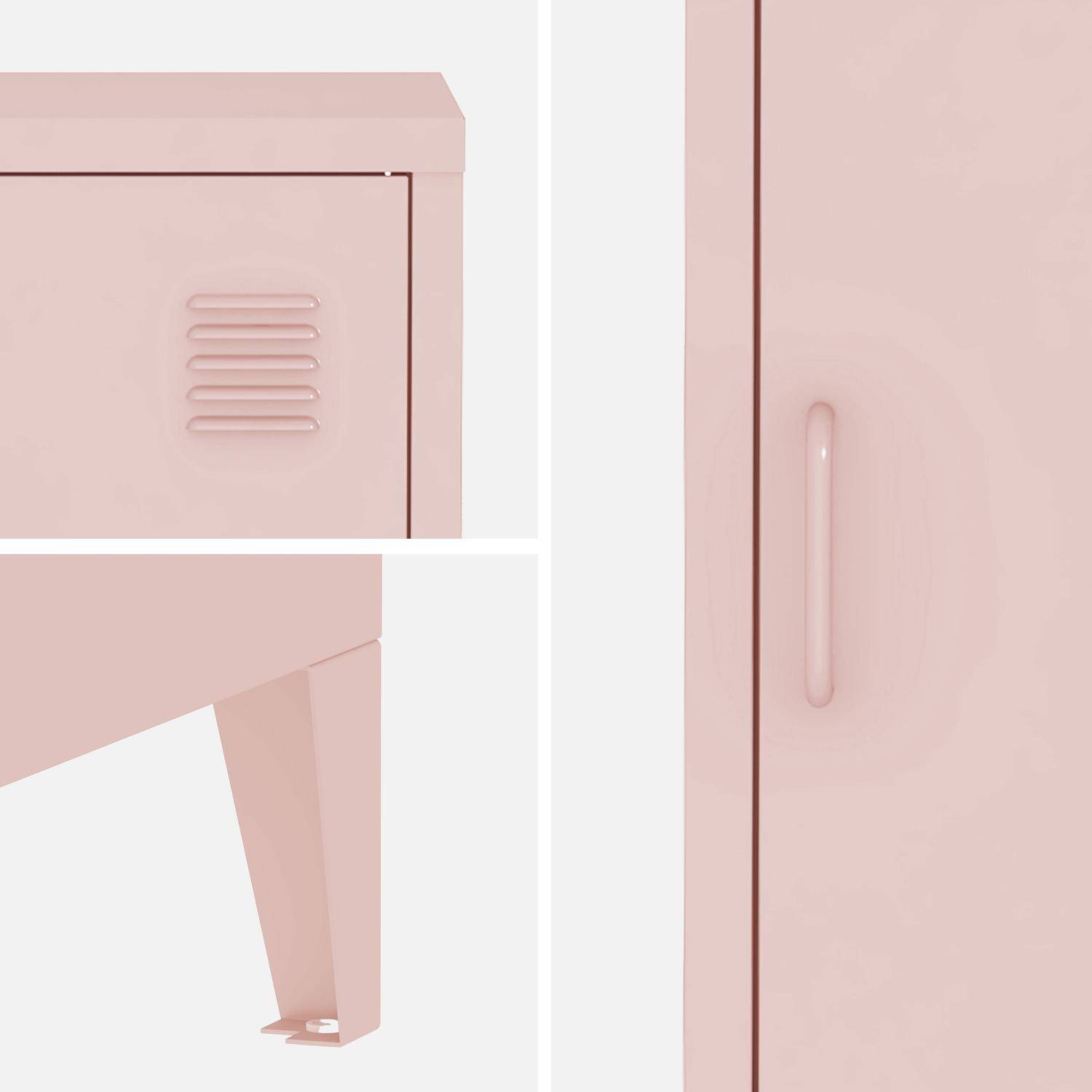 Mesita industrial con 1 puerta, set de 2, Soho, Rosa, 38x38x57 cm,sweeek,Photo4