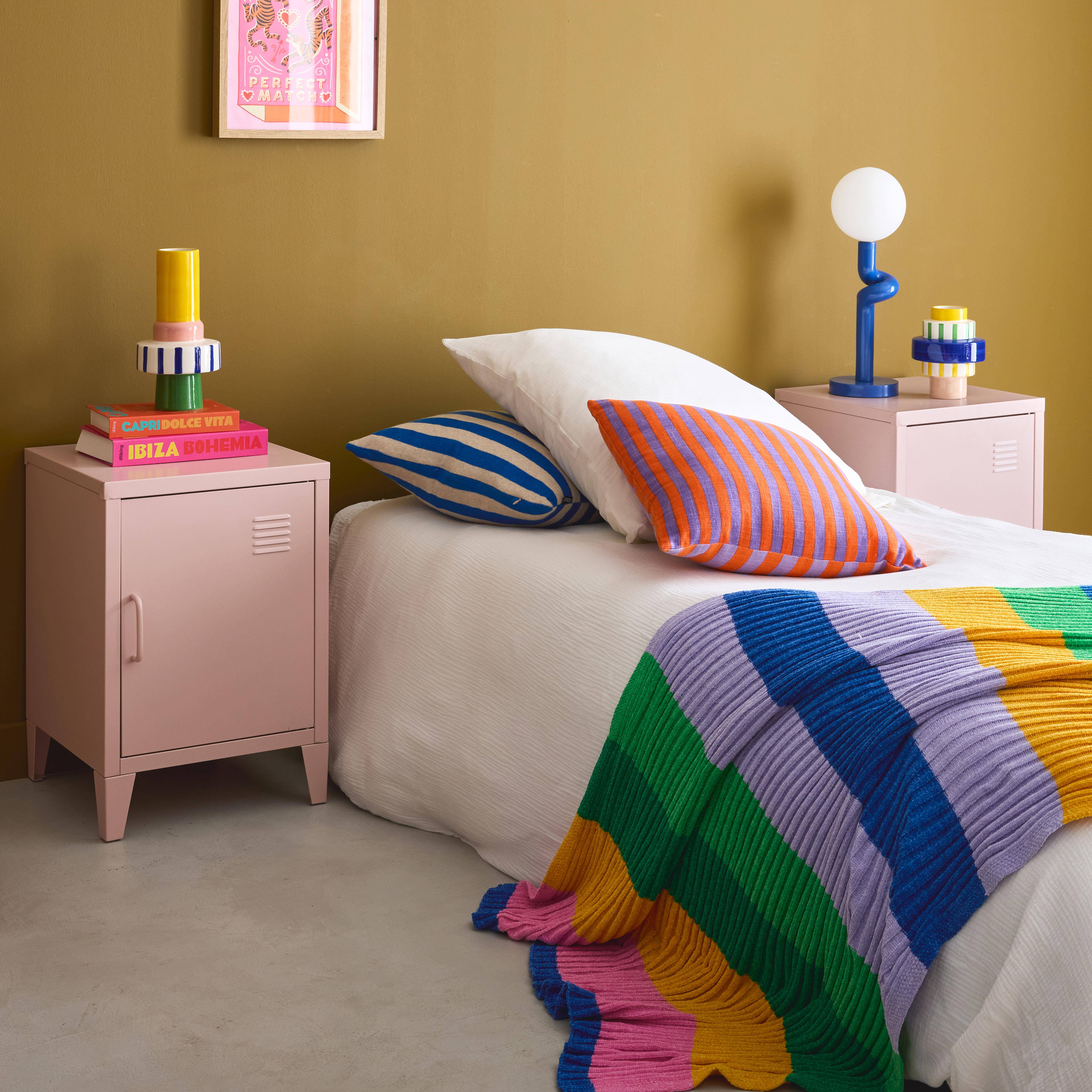 Mesa-de-cabeceira metálicas com 1 porta, set de 2, Soho, Rosa, 38x38x57 cm Photo2