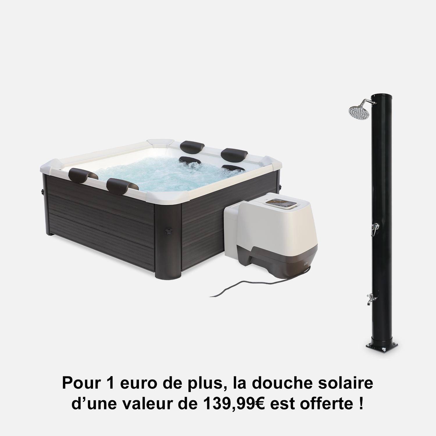Spa rígido 6 lugares hidromassagens + Chuveiro solar reservatório, 38L, Spa Oslo com duche solar Gutta, Cinza, 160x160x65 cm Photo1