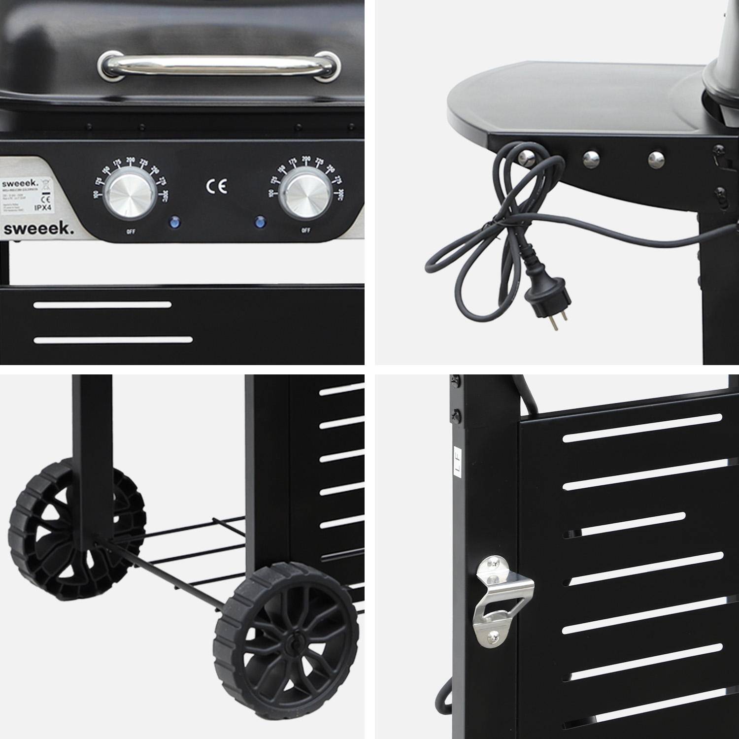Barbecue électrique noir 2 brûleurs, acier émaillé 2300 W, L 100 x P 61 x H 121,5 cm Photo10