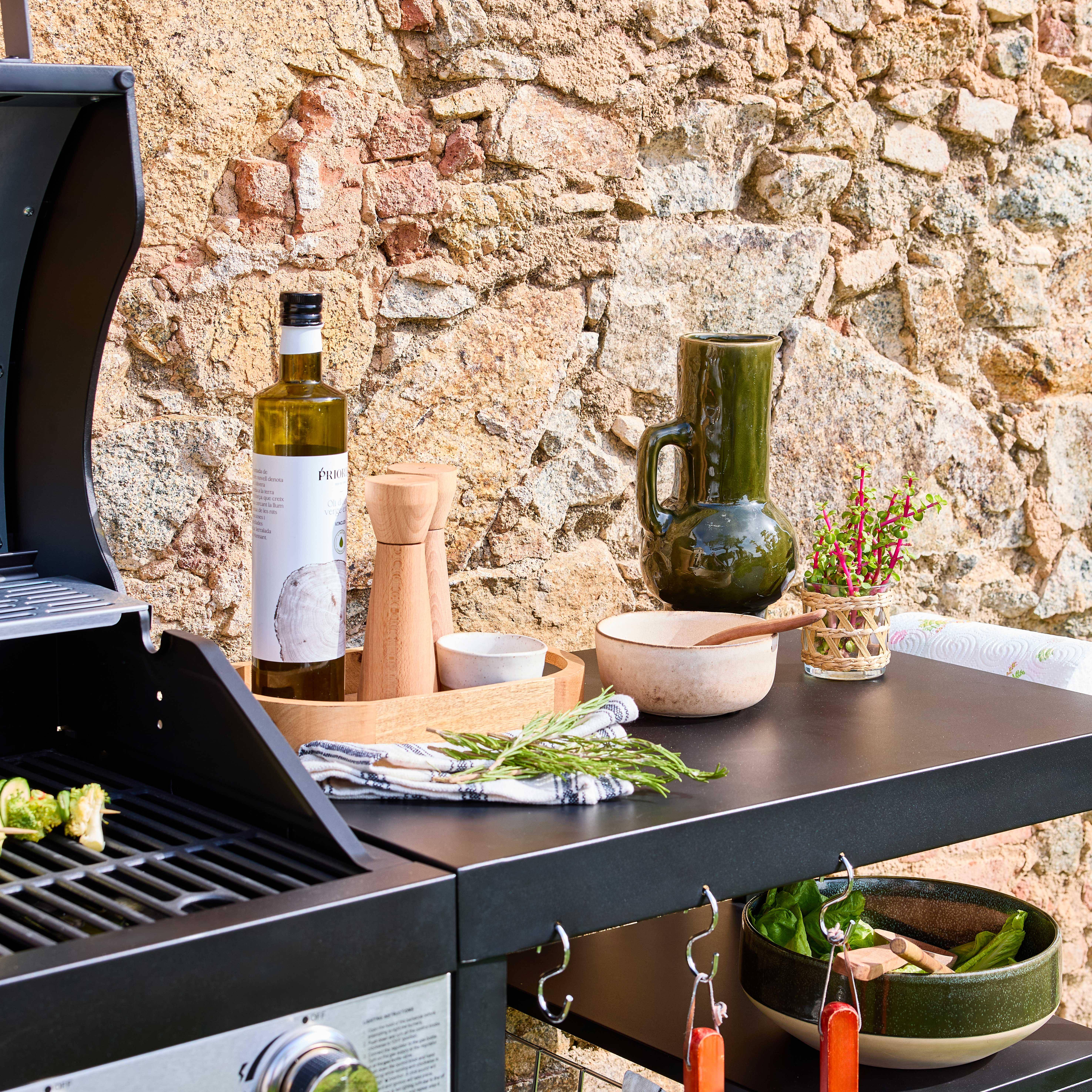 Barbecue 4 branders, buitenkeuken Danglars, zwart staal, L 223,5 x D 60,5 x H 142 cm Photo3