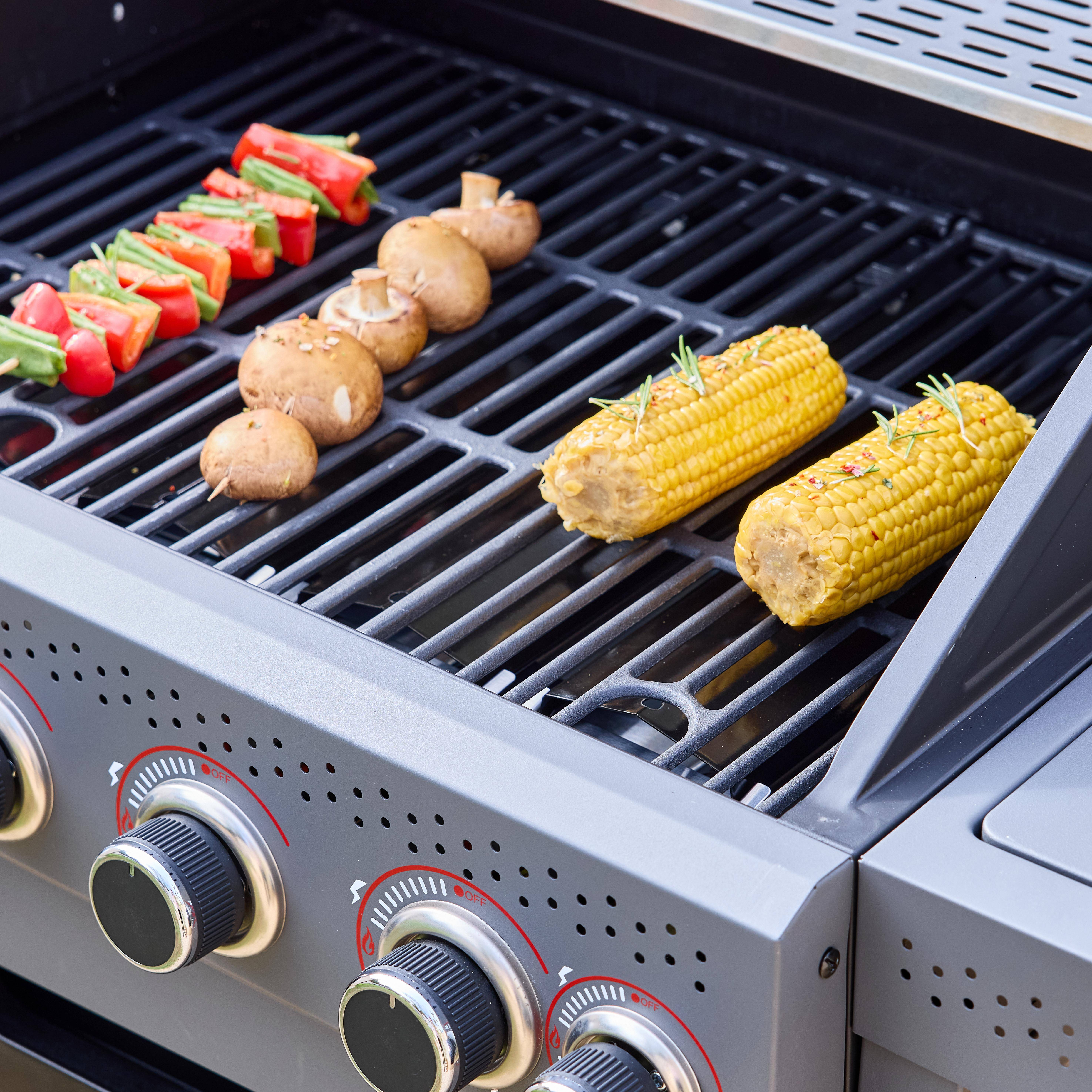 Gasgrill Edmond schwarz, 4 Brenner + 1 Seitenbrenner, mit Thermometer, L 122 x B 62 x H 143 cm Photo5