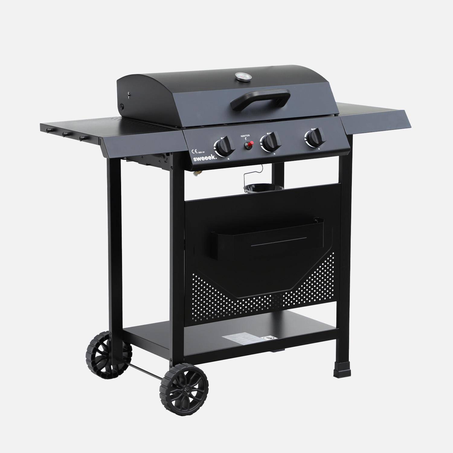 Gasbarbecue Madeleine zwart, 3 branders, buitenkeuken, L 109,5 x B 59 x H 125 cm Photo8
