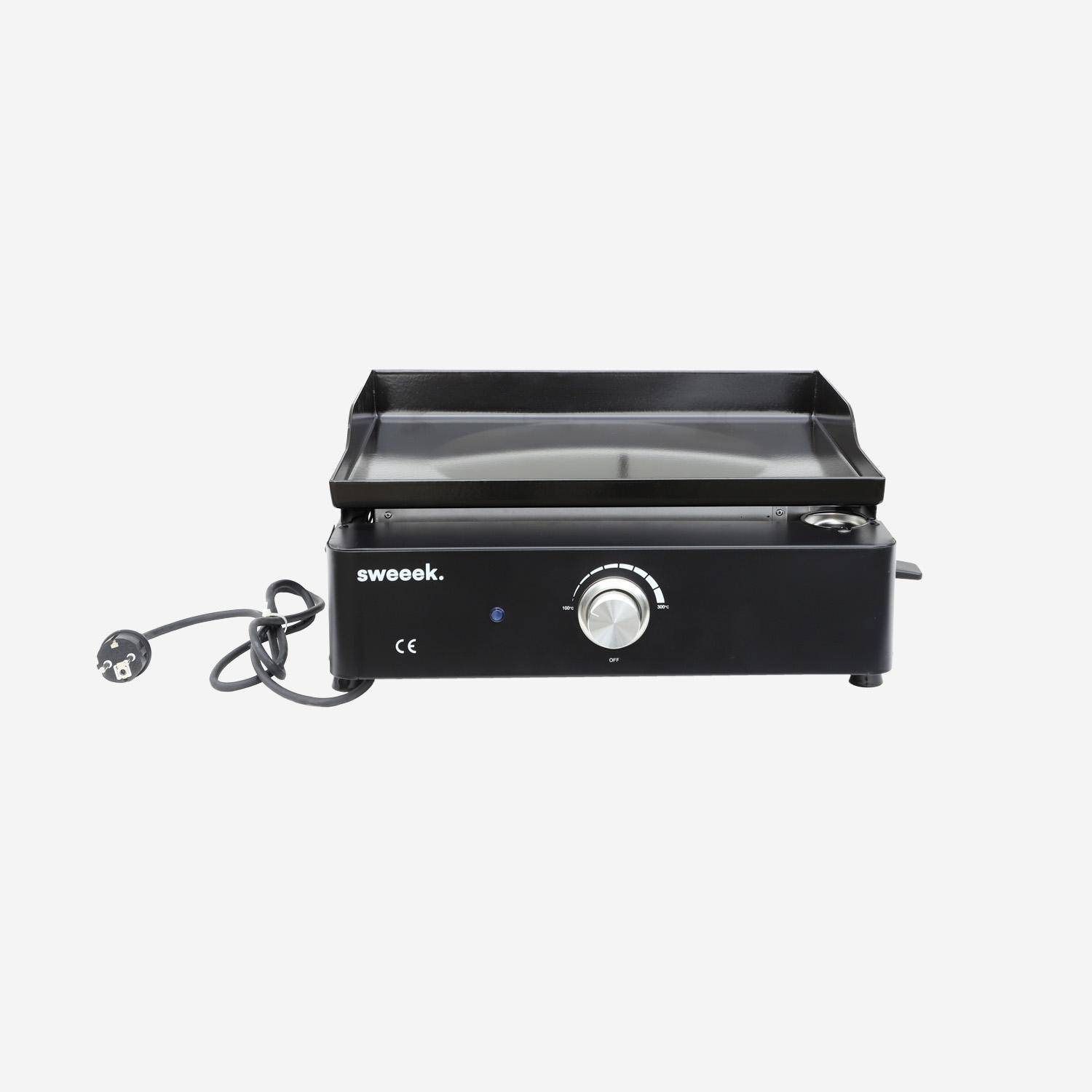Piastra elettrica 1 bruciatore, acciaio smaltato, 2200W, Nikola, Nero, 47.3x42.4x20.5 cm Photo1