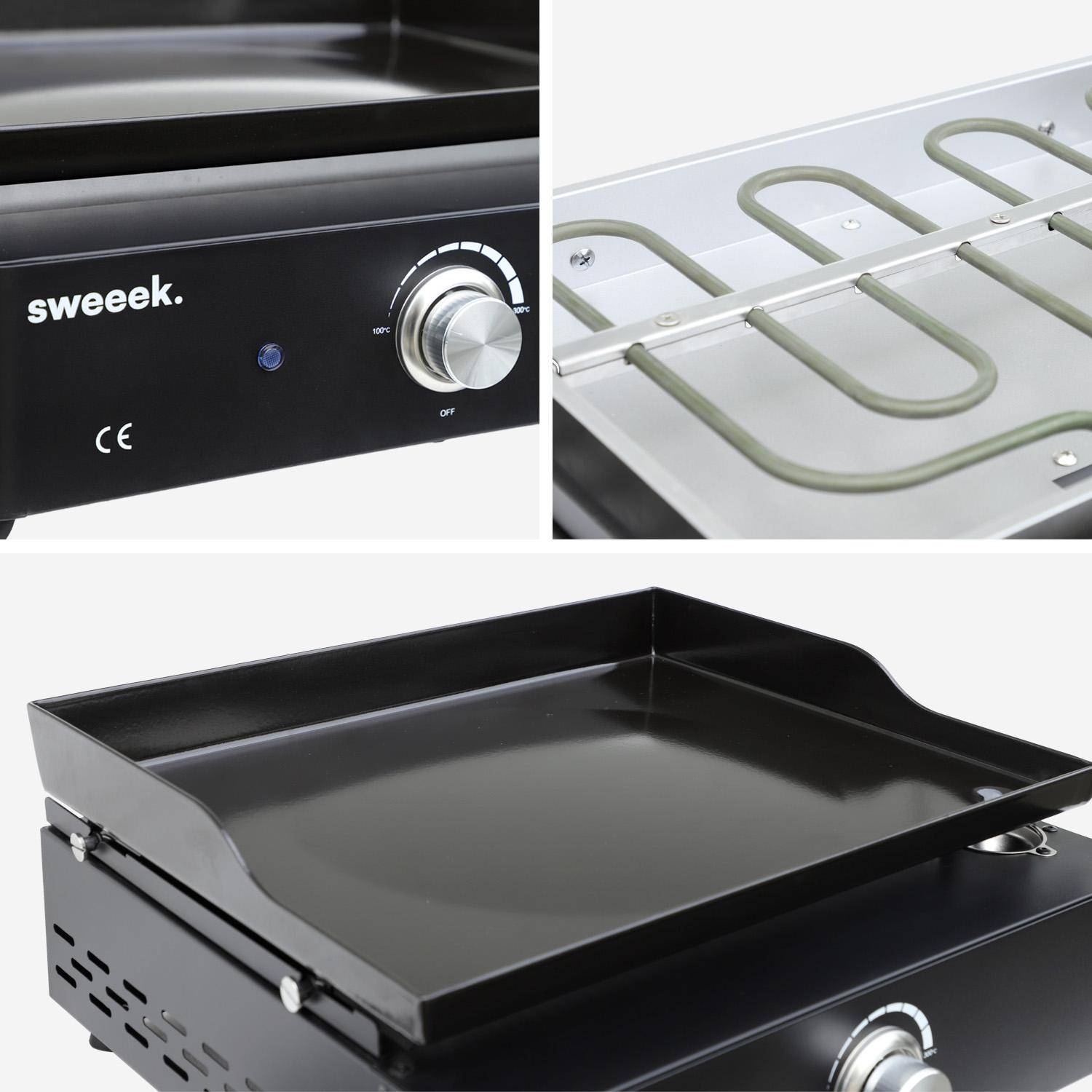 Plancha électrique noire NIKOLA 1 brûleur, acier émaillé, 2200 W,sweeek,Photo4