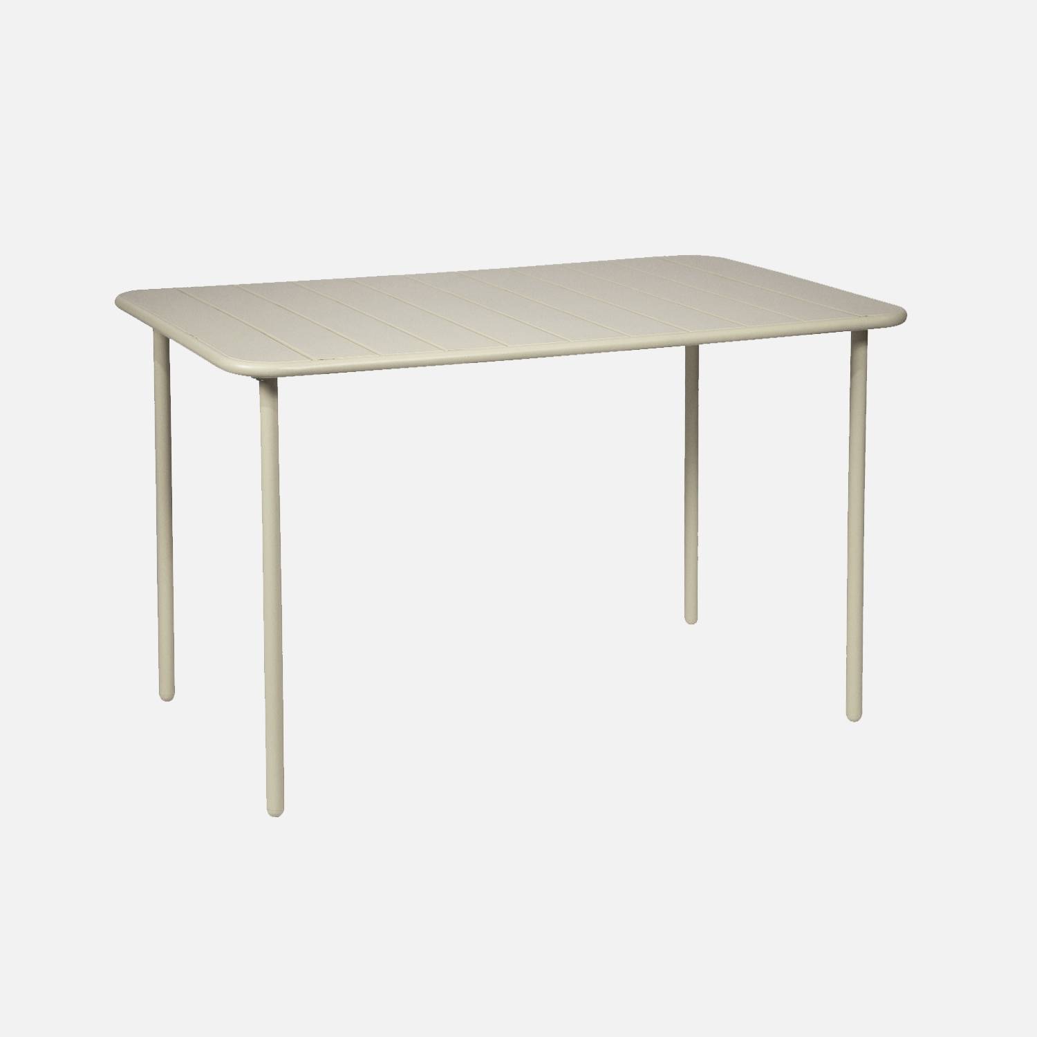 Gartentisch aus Metall für 4 Personen, beige