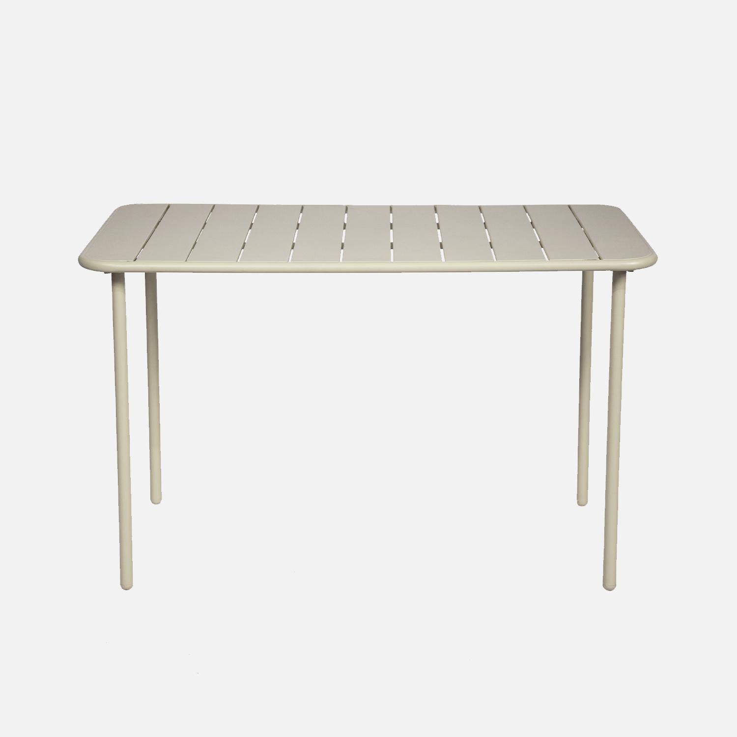 Tavolo da giardino in metallo a 4 posti, Amelia 120cm, Beige, 120x70x72.5 cm Photo2
