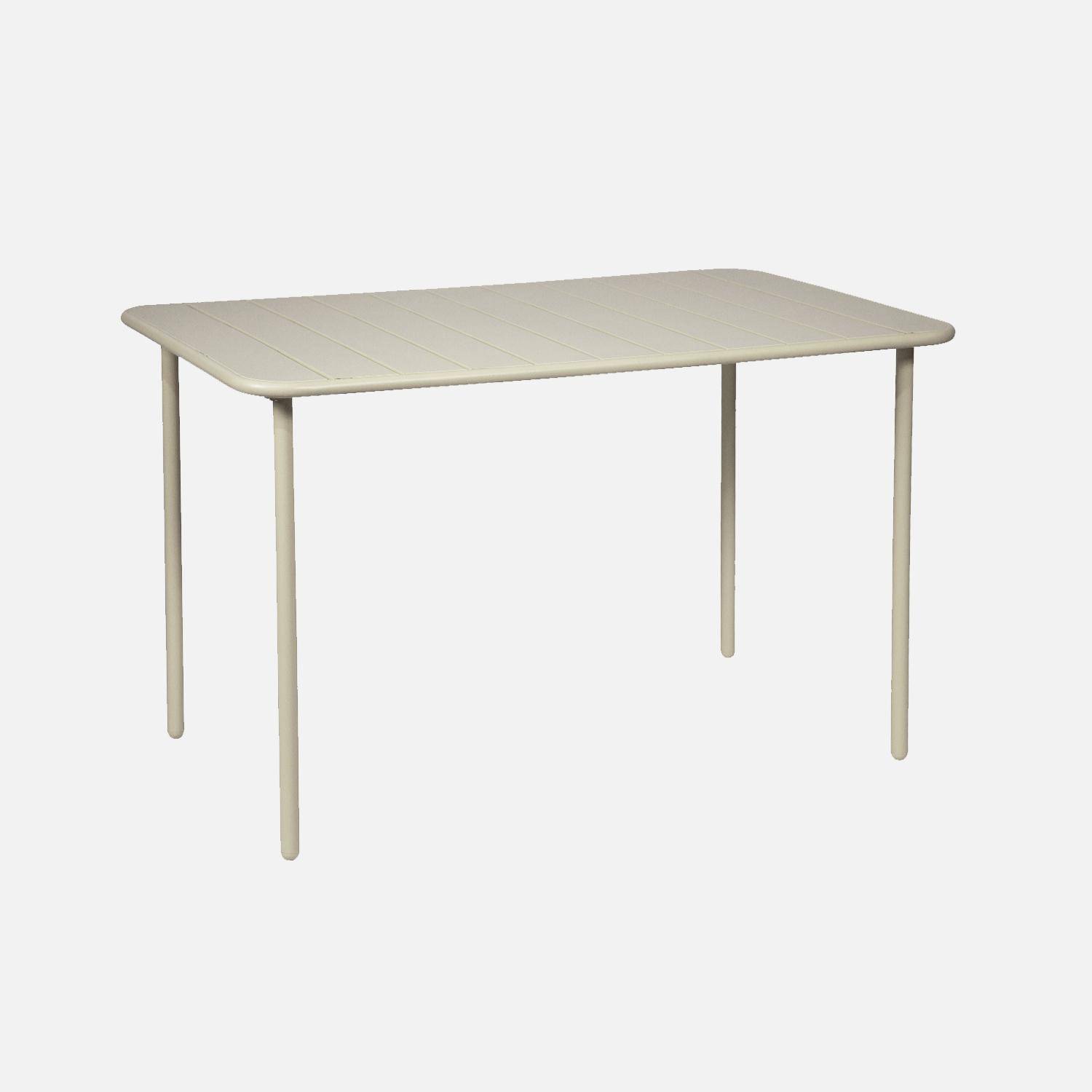 Tavolo da giardino in metallo a 4 posti, Amelia 120cm, Beige, 120x70x72.5 cm Photo1