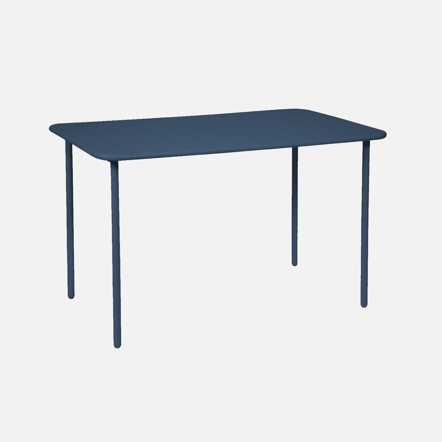 Gartentisch aus Metall für 4 Personen, marineblau