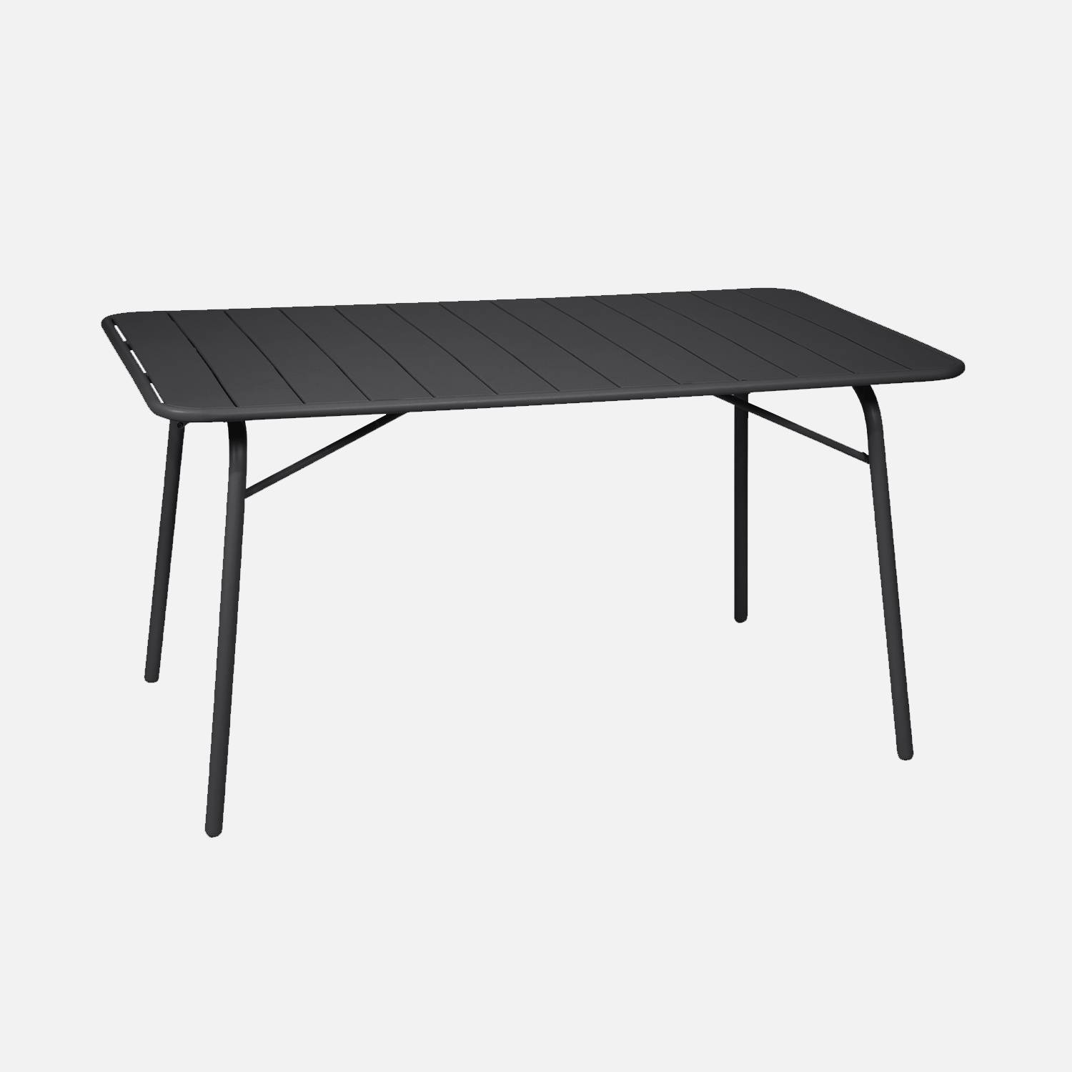 Klappbarer Gartentisch Stahl 6 Personen, anthrazit