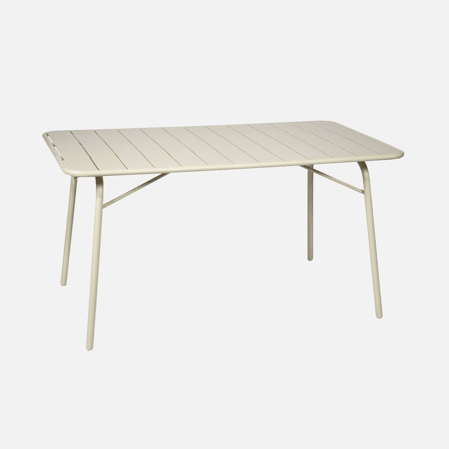 Klappbarer Gartentisch Stahl 6 Personen, beige
