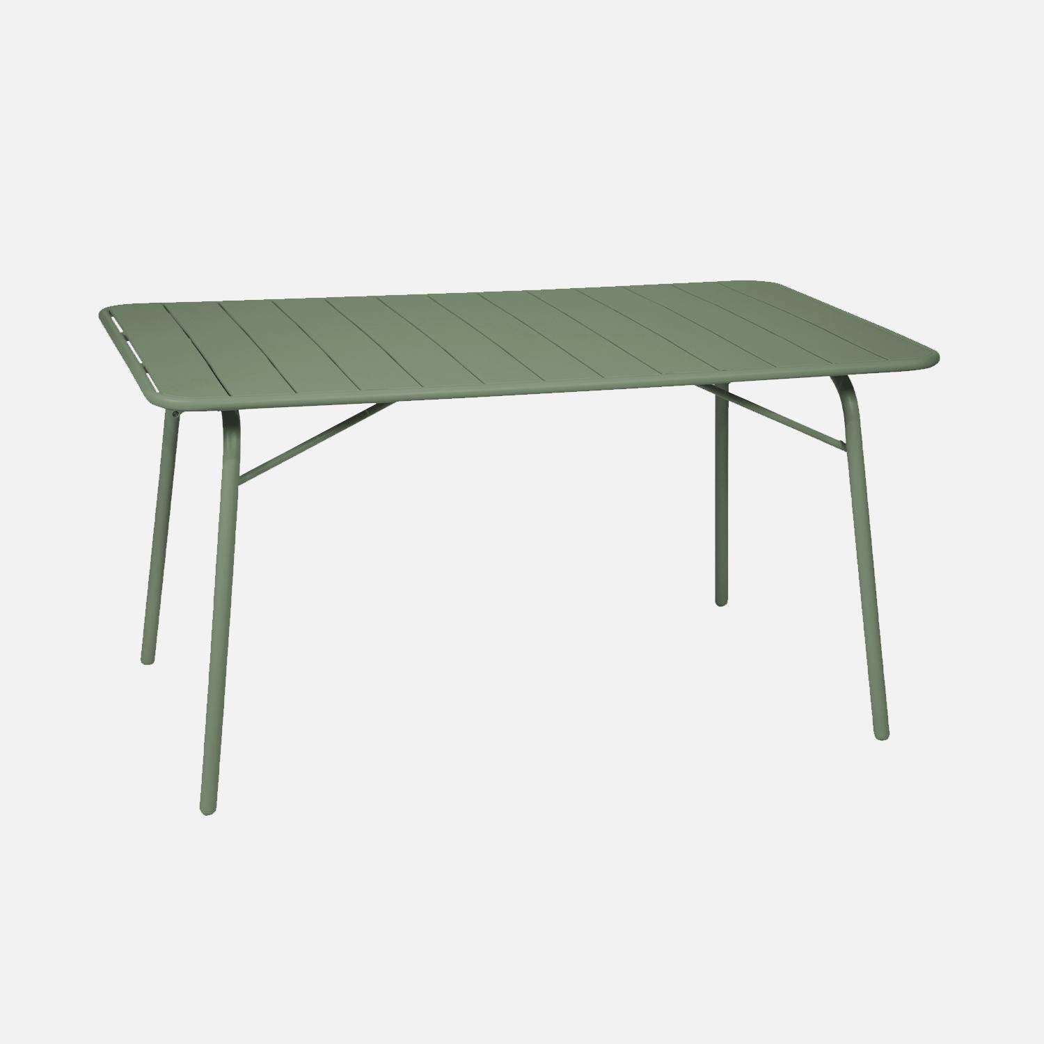 Mesa de jardín plegable de metal, 140cm, Amelia 140cm, Verde, 141.2x80x72.5 cm,sweeek,Photo3