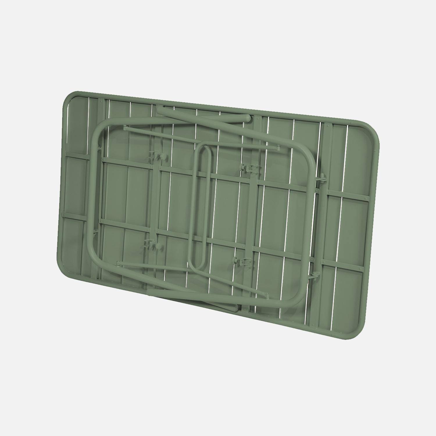 Mesa de jardín plegable de metal, 140cm, Amelia 140cm, Verde, 141.2x80x72.5 cm Photo5