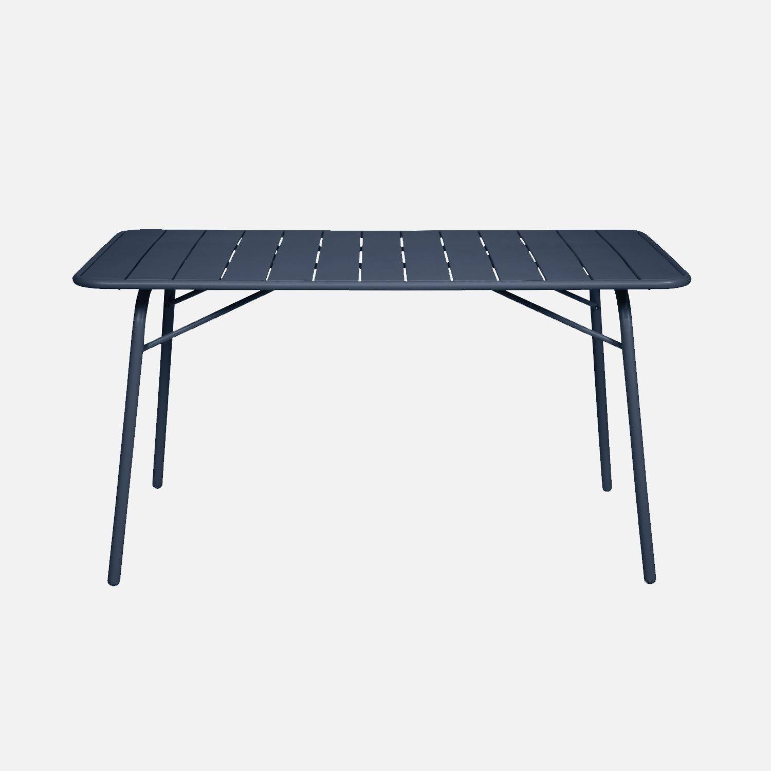Mesa de jardín plegable de metal, 140cm, Amelia 140cm, Azul marino, 141.2x80x72.5 cm Photo5