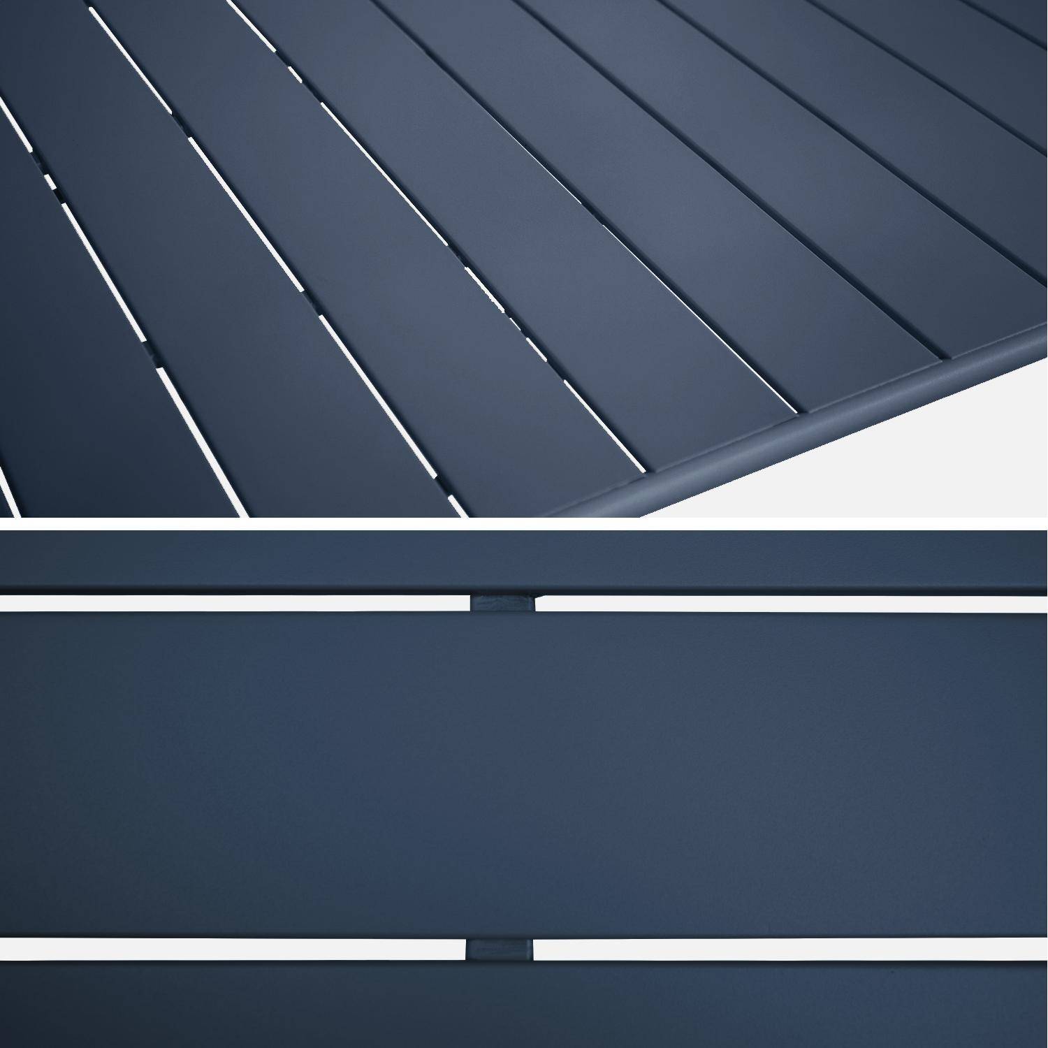 Mesa de jardín plegable de metal, 140cm, Amelia 140cm, Azul marino, 141.2x80x72.5 cm Photo7