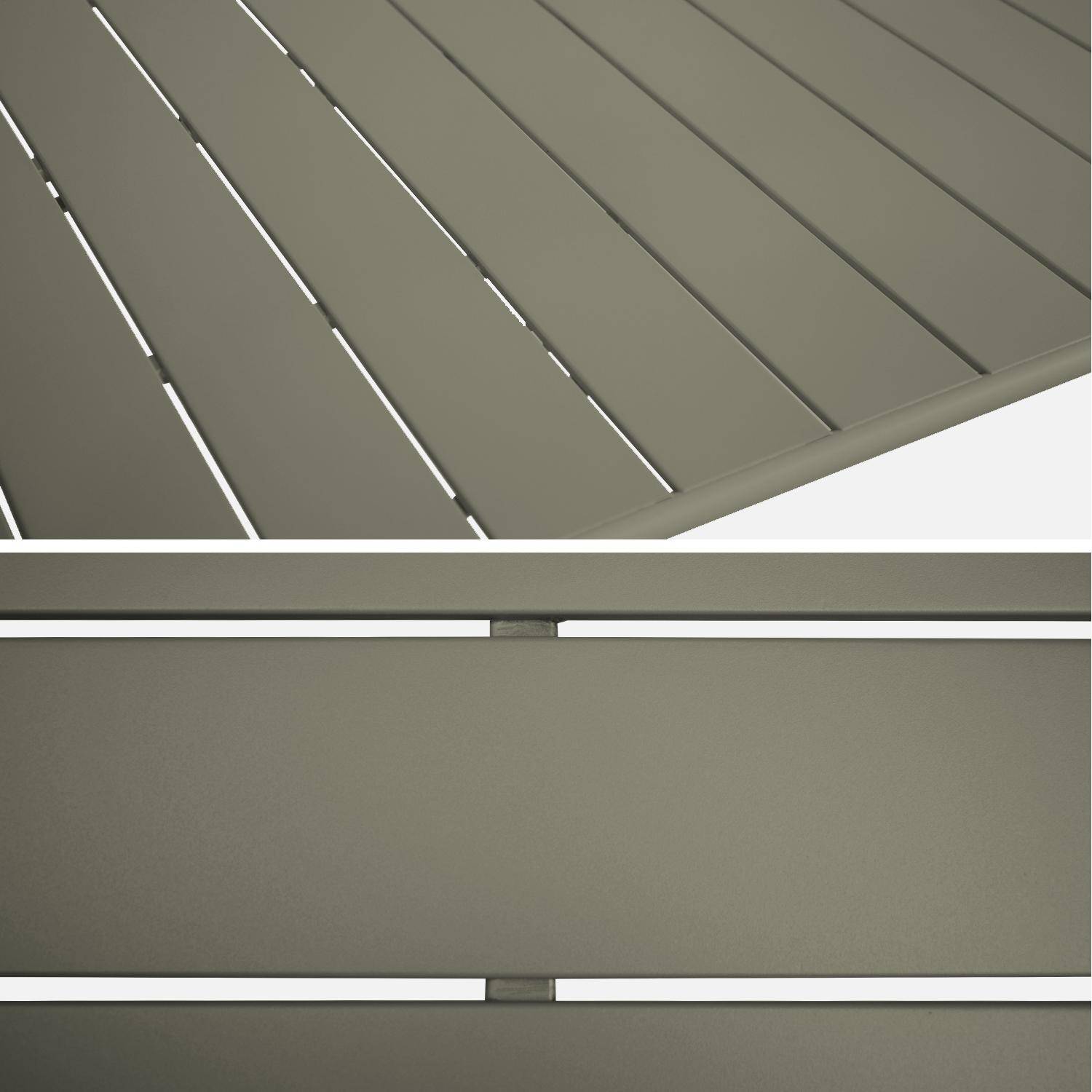 Mesa de jardín plegable de metal, 140cm, Amelia 140cm, Verde kaki, 141.2x80x72.5 cm Photo6