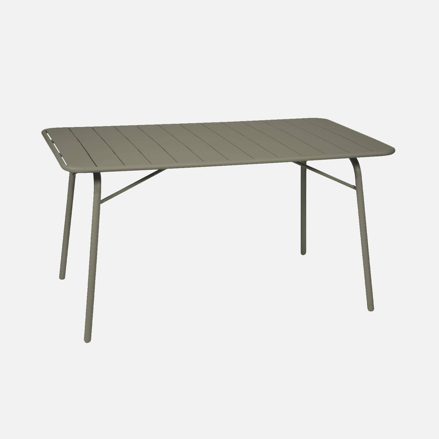 Mesa de jardín plegable de metal, 140cm, Amelia 140cm, Verde kaki, 141.2x80x72.5 cm Photo4