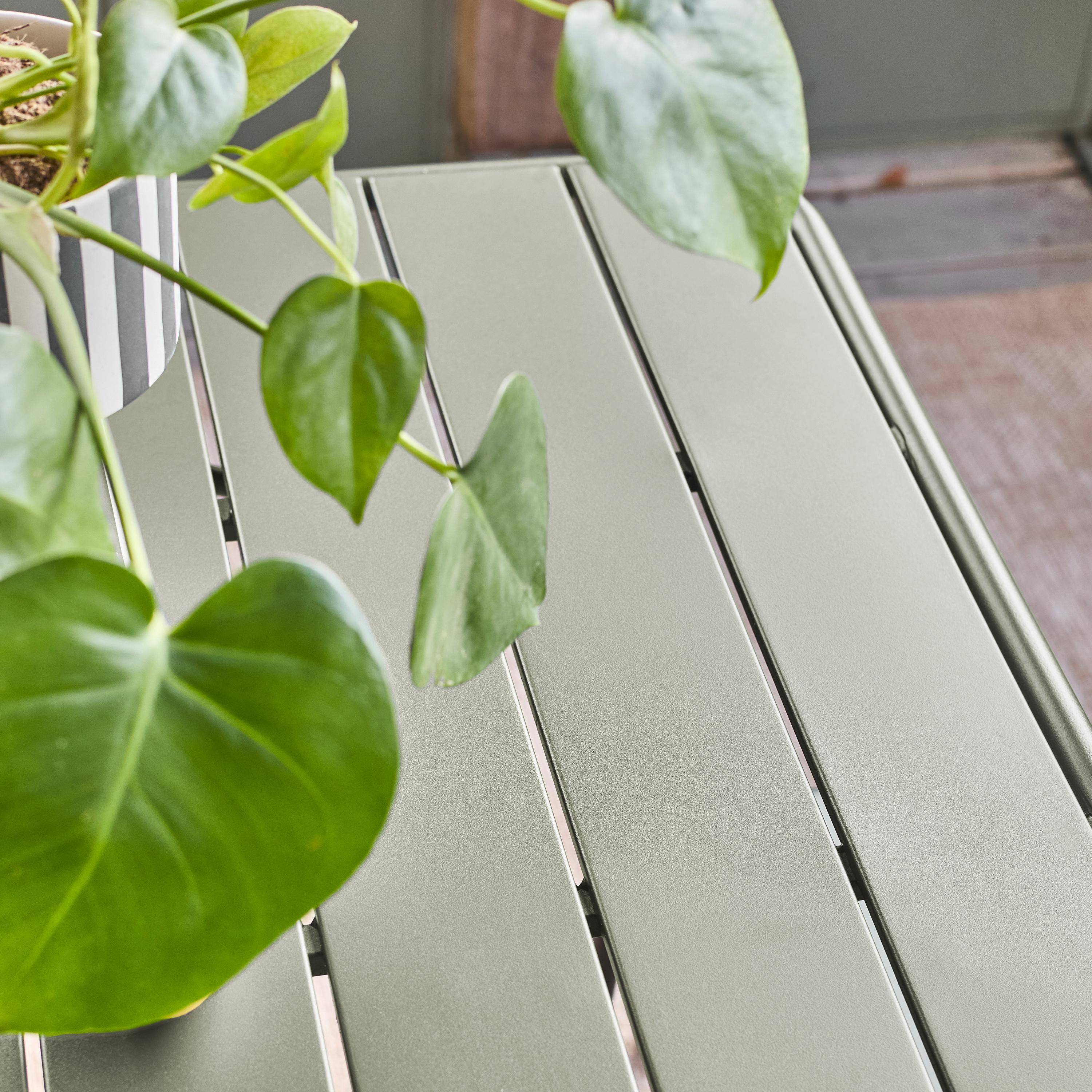 Mesa de jardín plegable de metal, 140cm, Amelia 140cm, Verde kaki, 141.2x80x72.5 cm Photo2