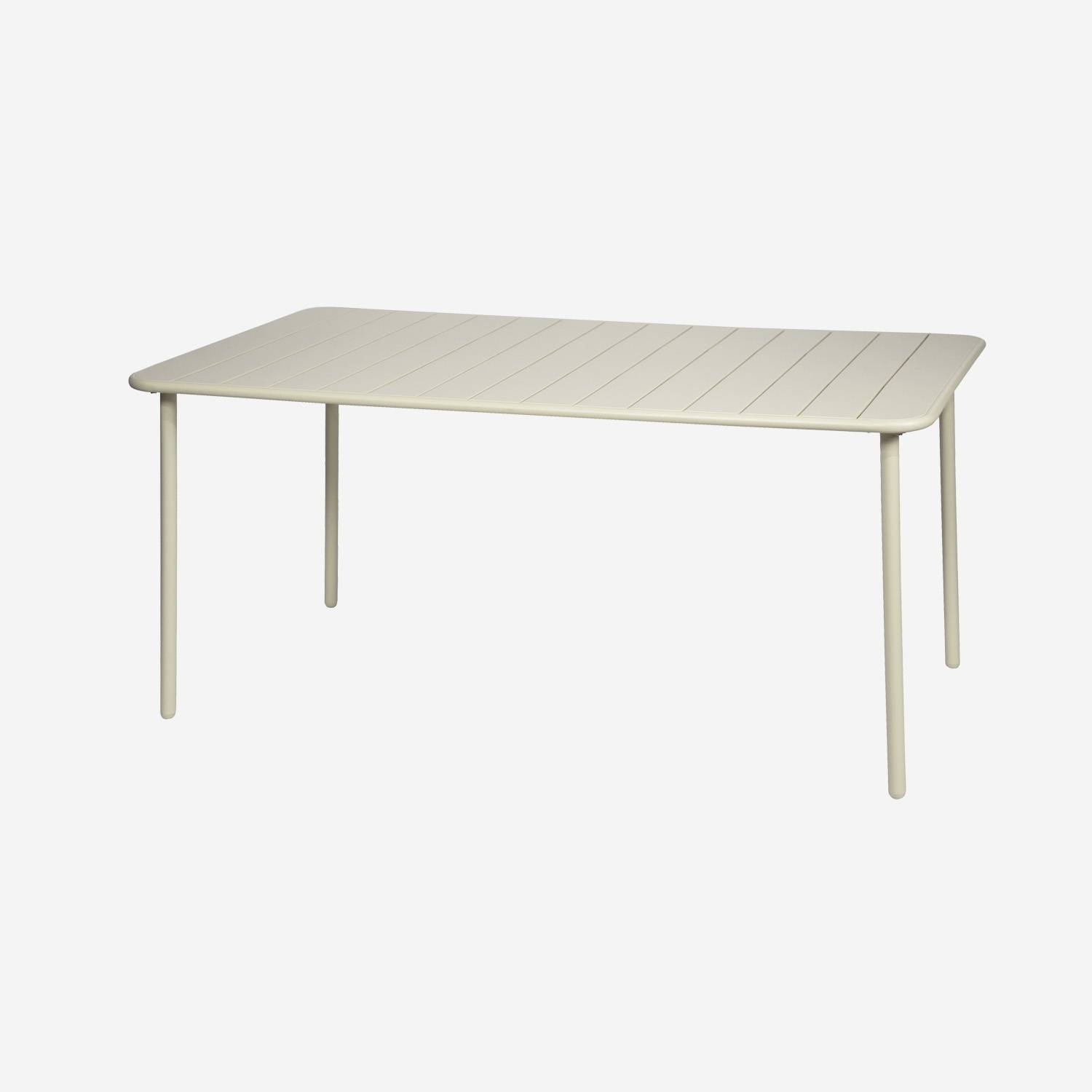 Gartentisch aus Metall für 6-8 Personen, beige