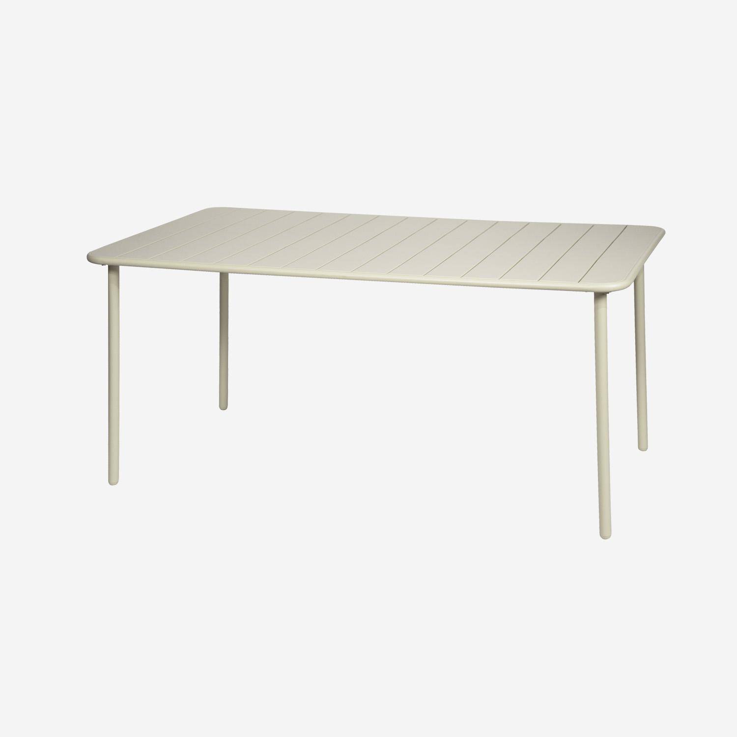 Gartentisch aus Metall für 6-8 Personen, beige, Amelia, 160x90xH72.5cm Photo1