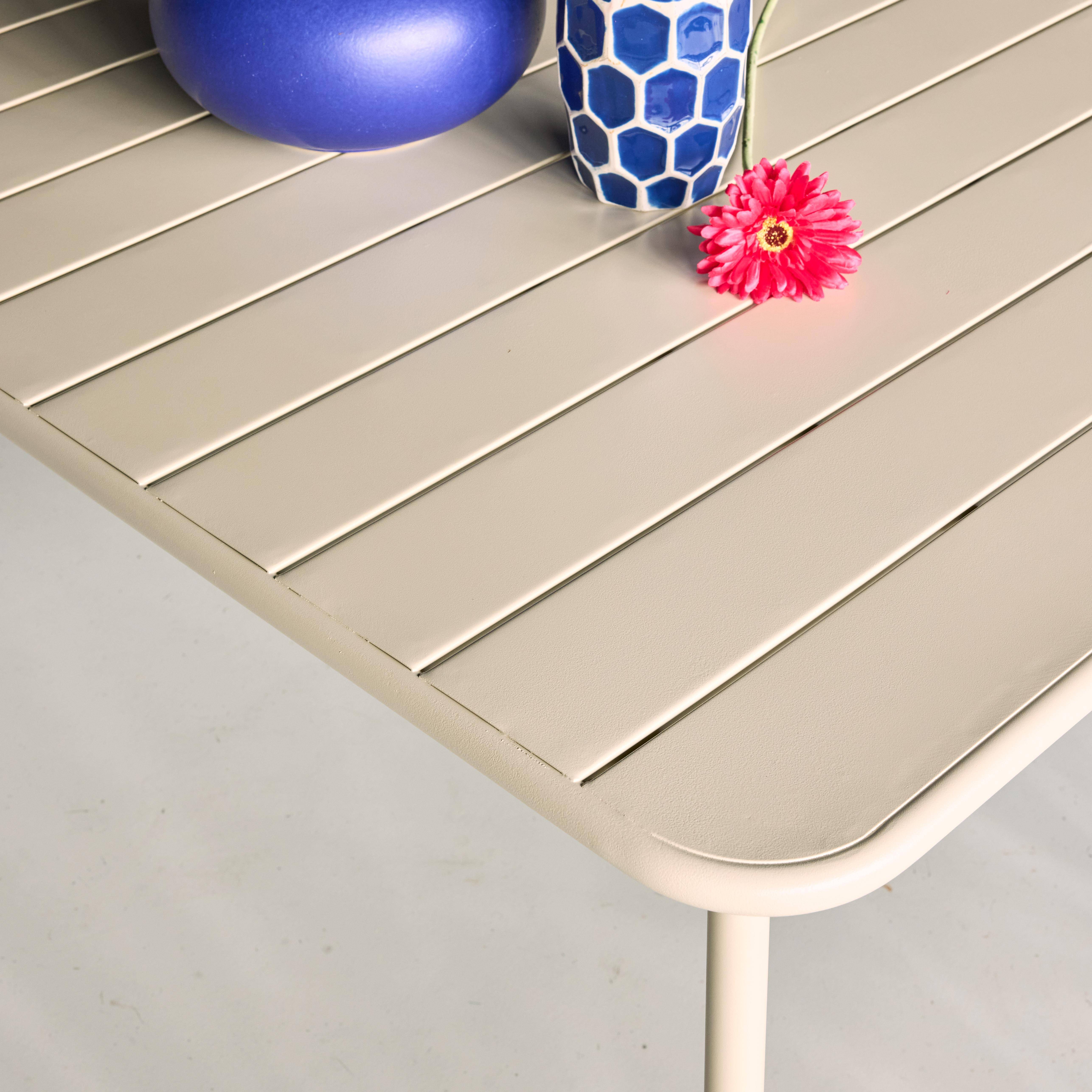 Table de jardin métal 6-8 places, beige, Amelia, 160x90xH72.5cm ,sweeek,Photo3