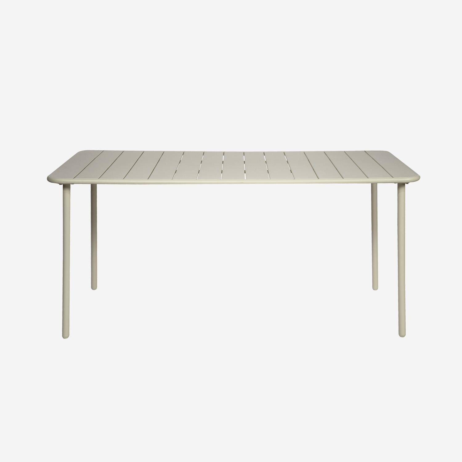 Gartentisch aus Metall für 6-8 Personen, beige, Amelia, 160x90xH72.5cm Photo2