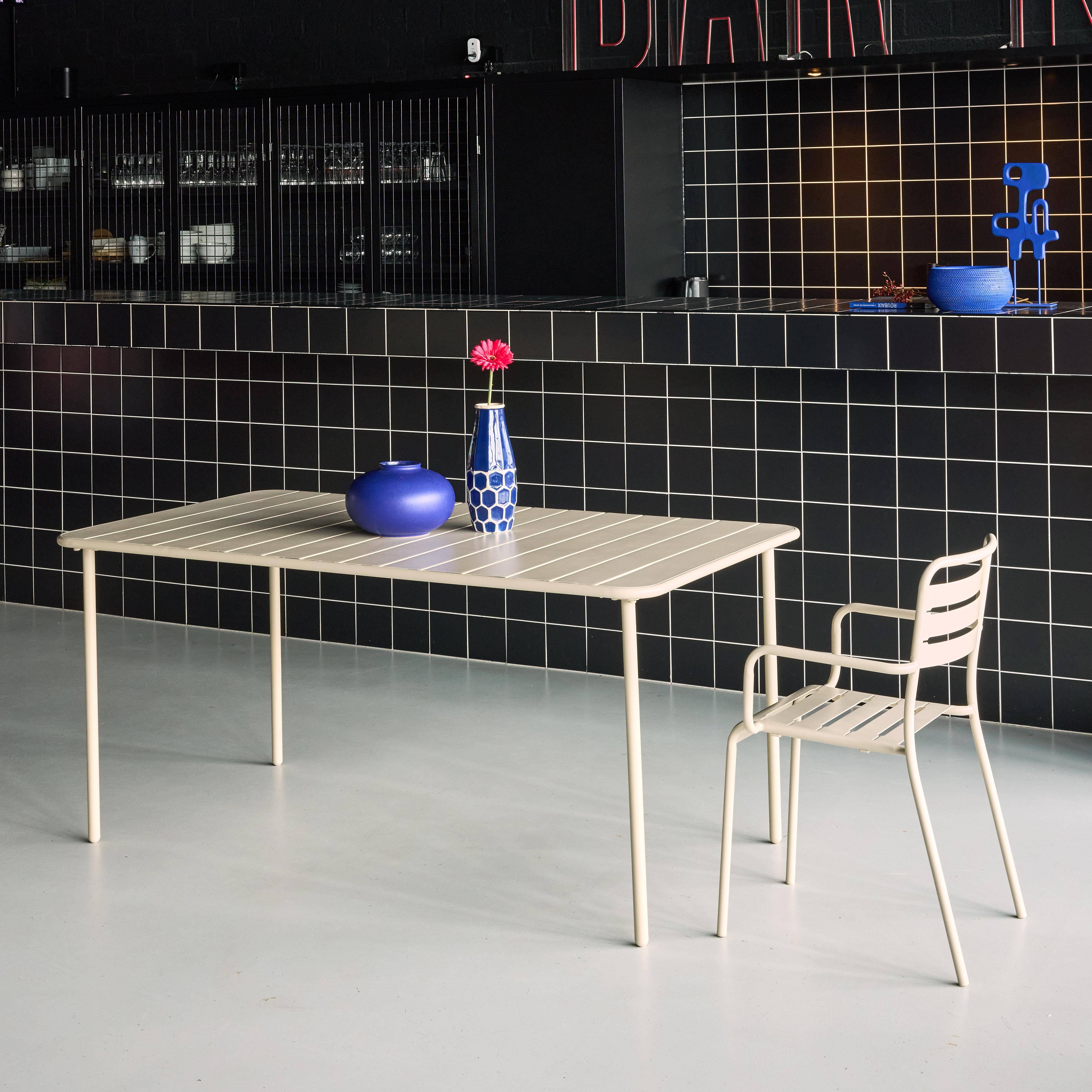 Table de jardin métal 6-8 places, beige, Amelia, 160x90xH72.5cm ,sweeek,Photo2