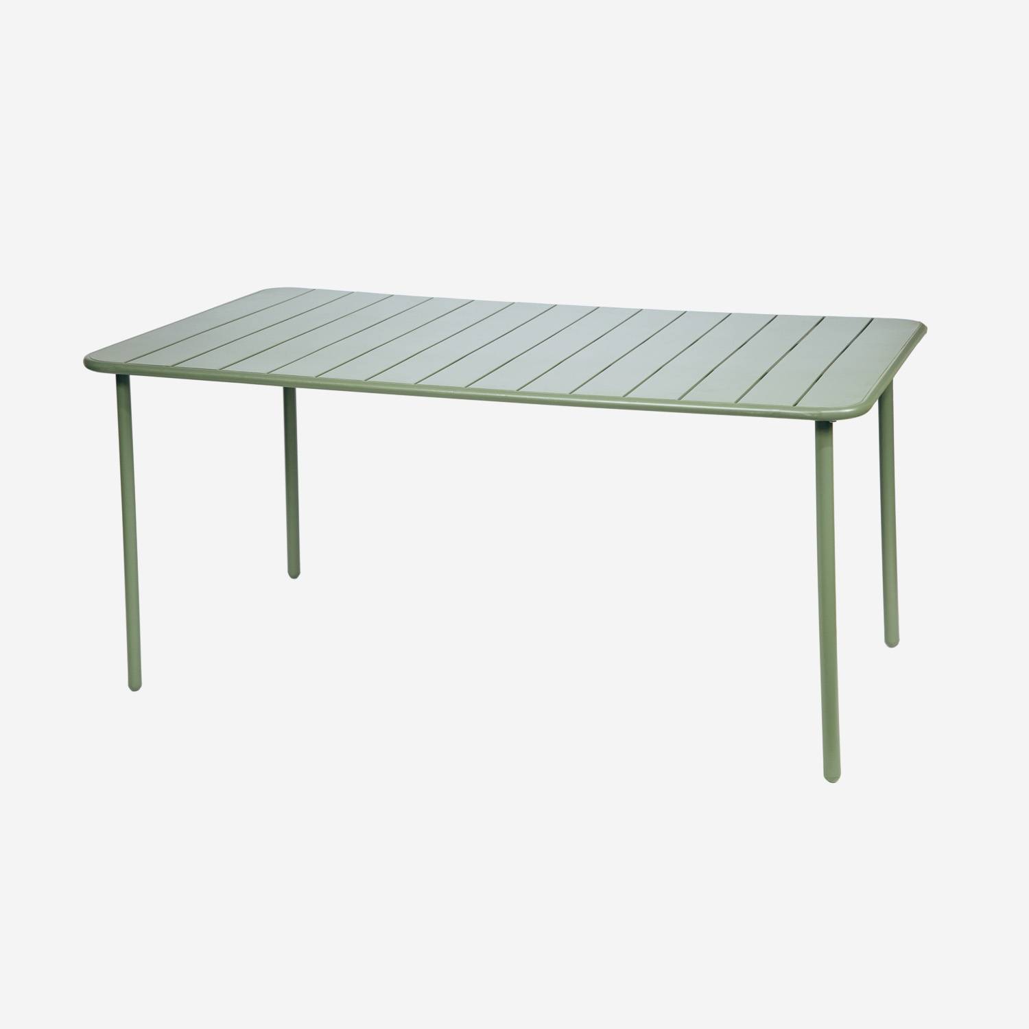 Gartentisch aus Metall für 6-8 Personen, grün