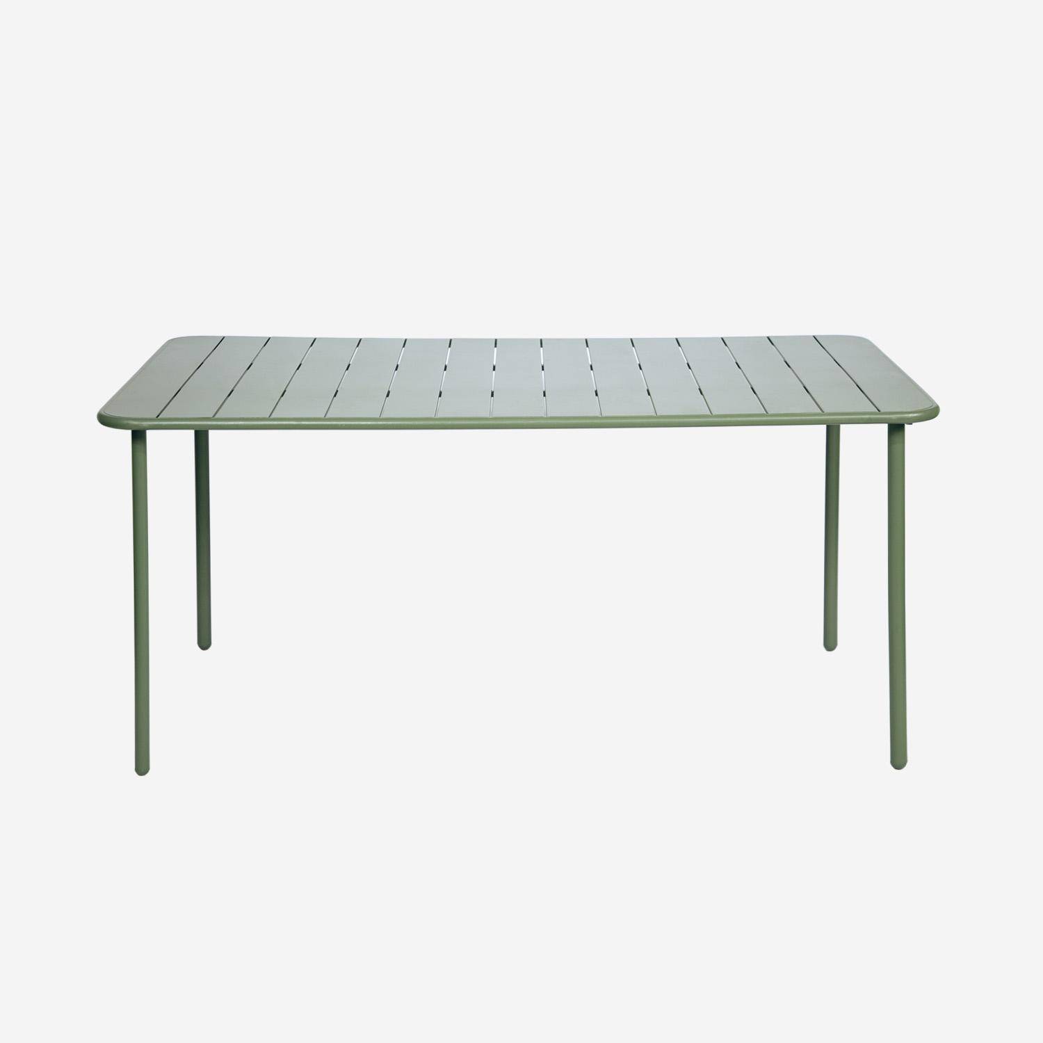 Metalen tuintafel 6-8 zitplaatsen, groen, Amelia, 160x90xH72.5cm Photo4