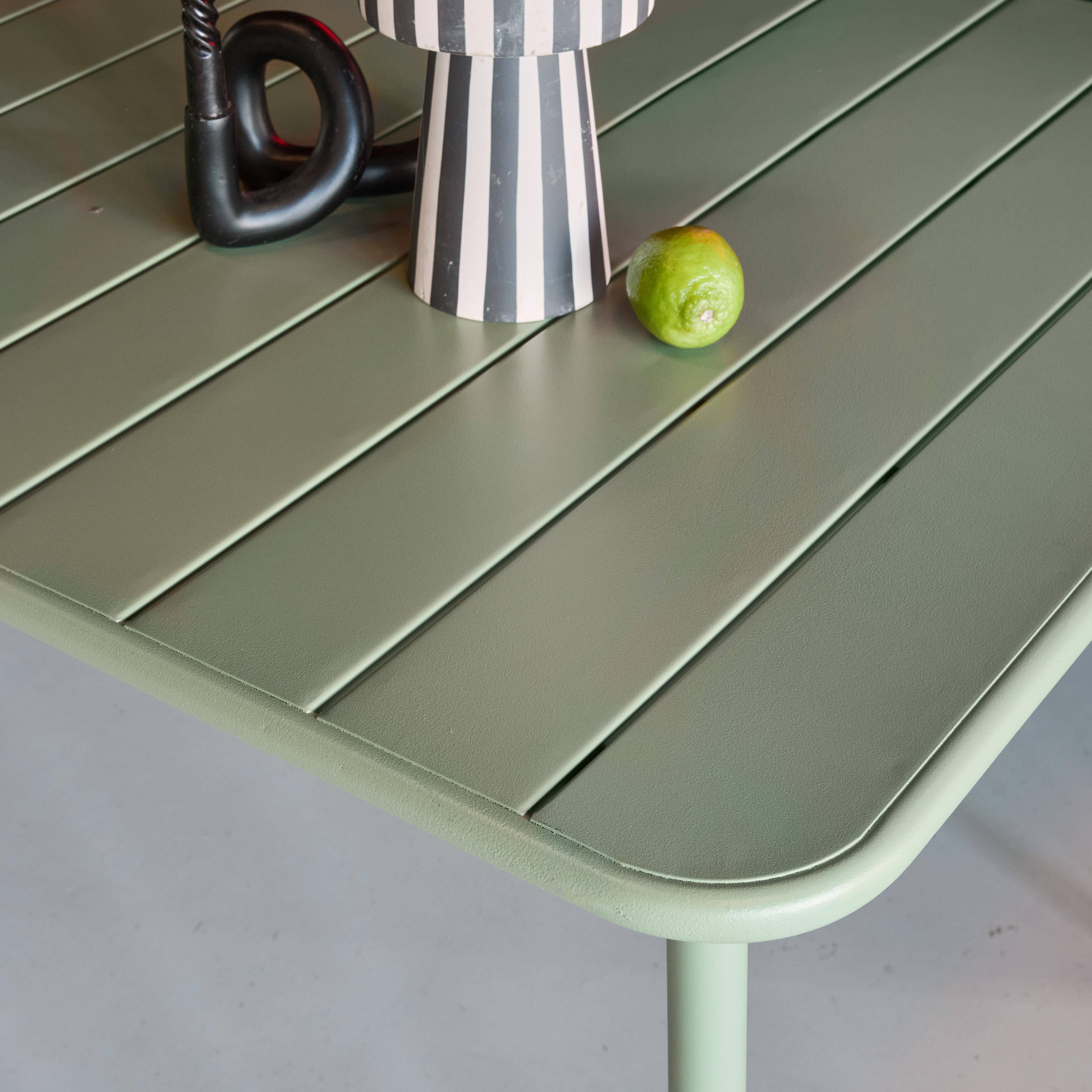 Table de jardin métal 6-8 places, vert, Amelia, 160x90xH72.5cm  Photo3