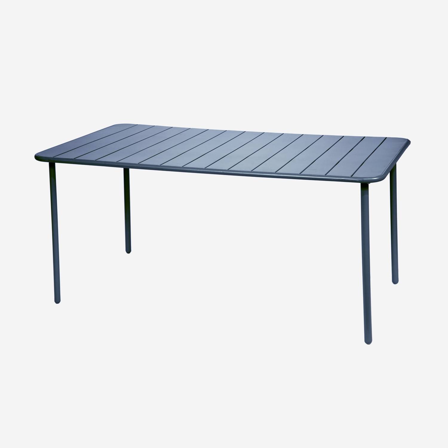 Gartentisch aus Metall für 6-8 Personen, marineblau