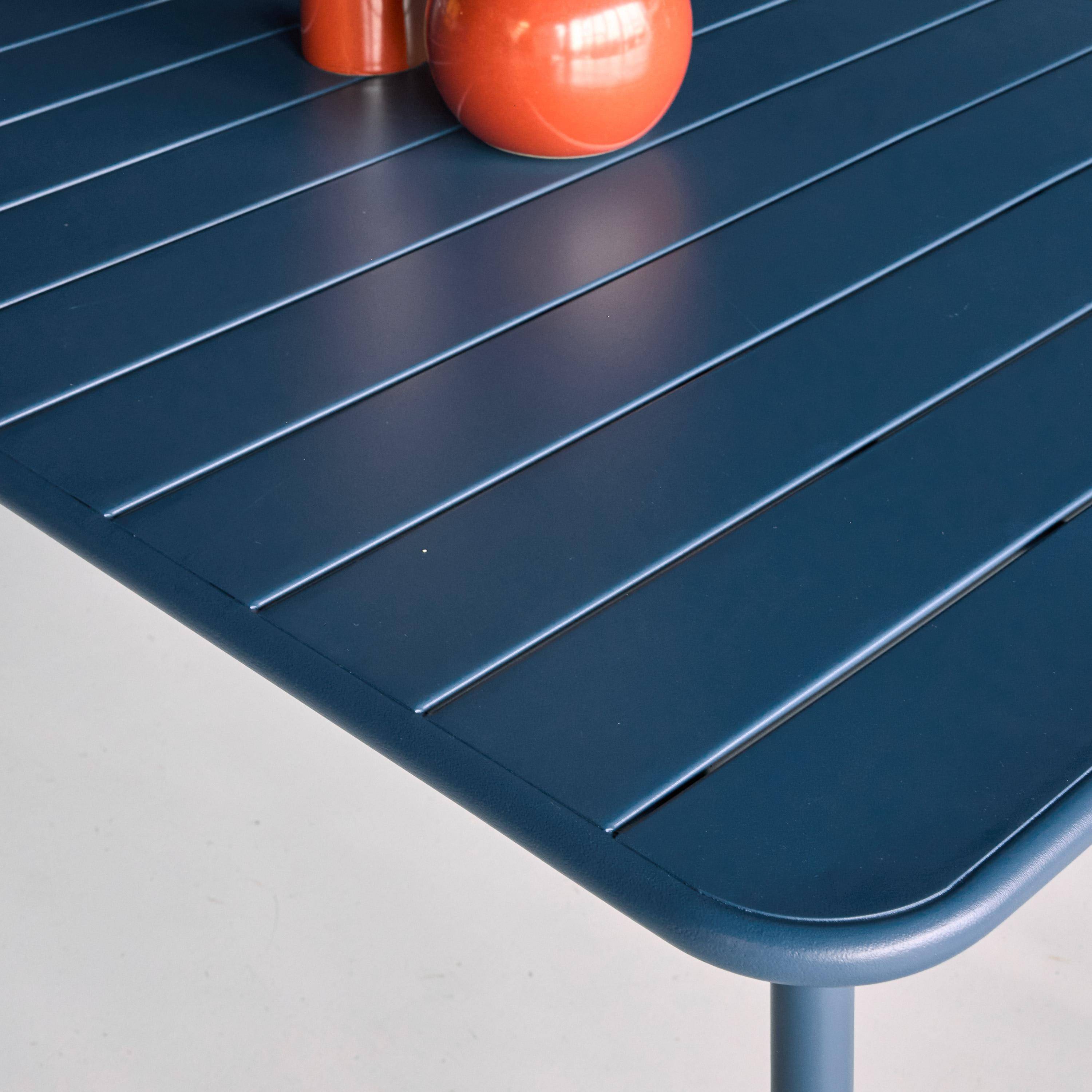 Mesa de jardín bistró de acero, 6-8 plazas, 160cm Azul marino - 160x90x72.5 cm,sweeek,Photo4