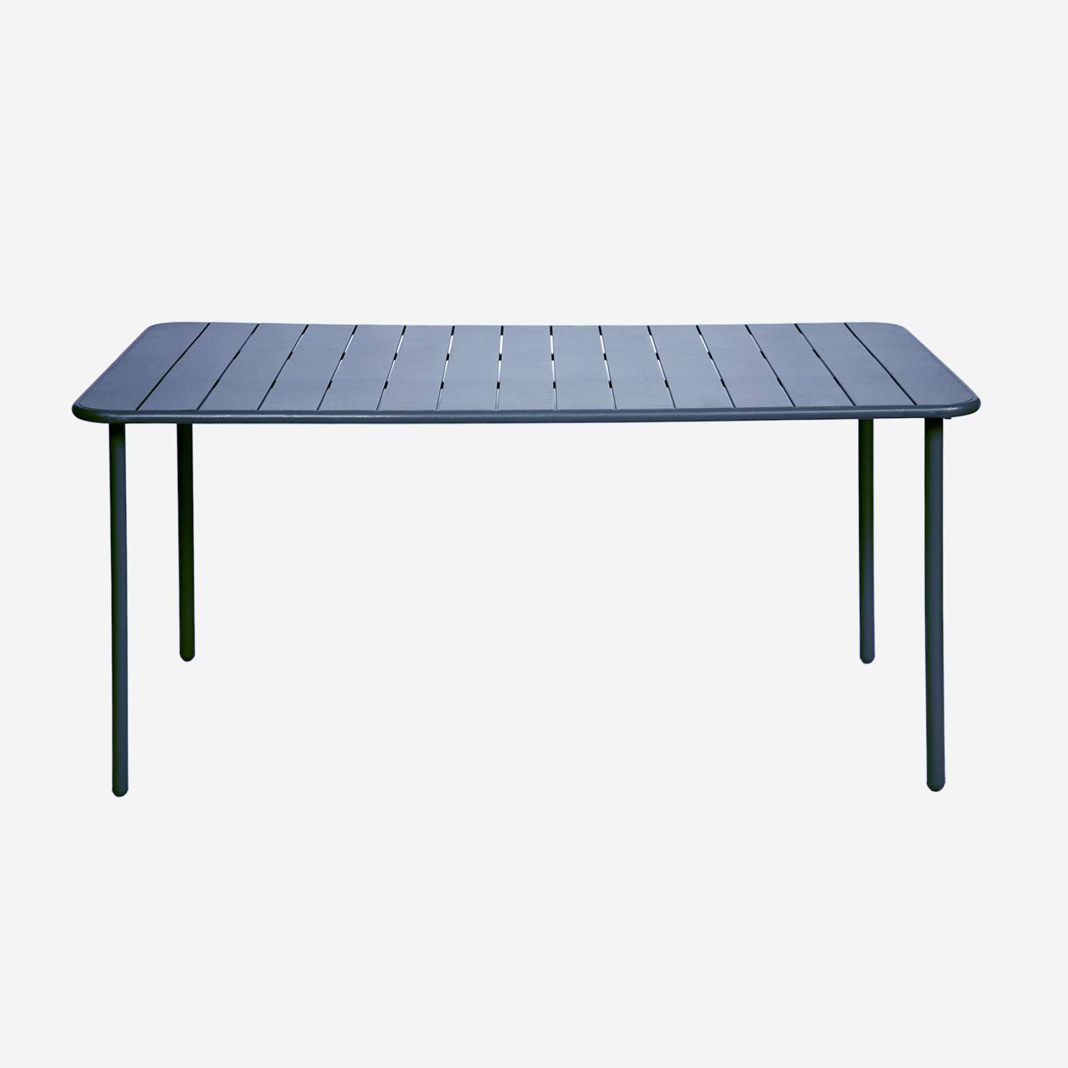 Mesa de jardín de metal de 6-8 plazas, Amelia 160cm, Azul marino, 160x90x72.5 cm Photo4