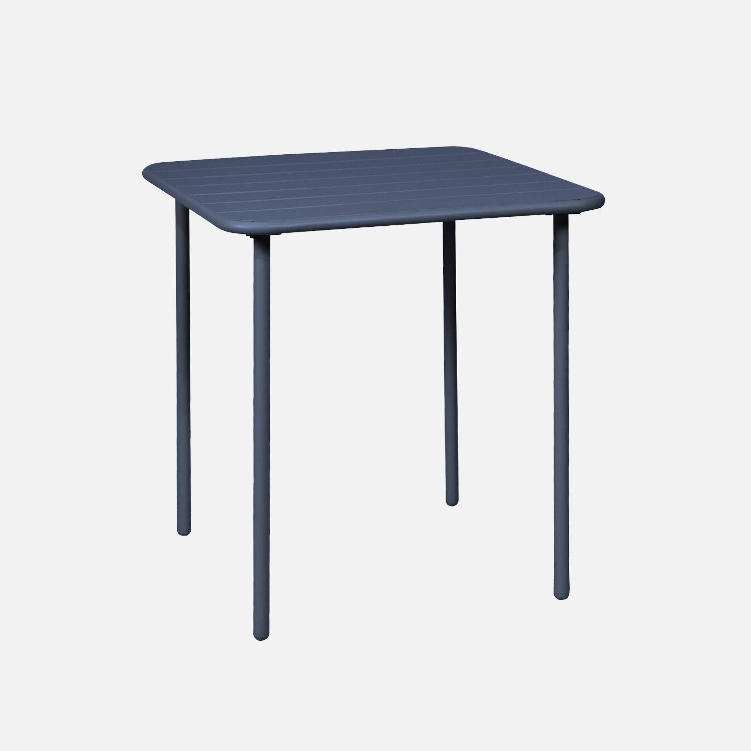 Gartentisch aus Metall, 2 Personen, marineblau