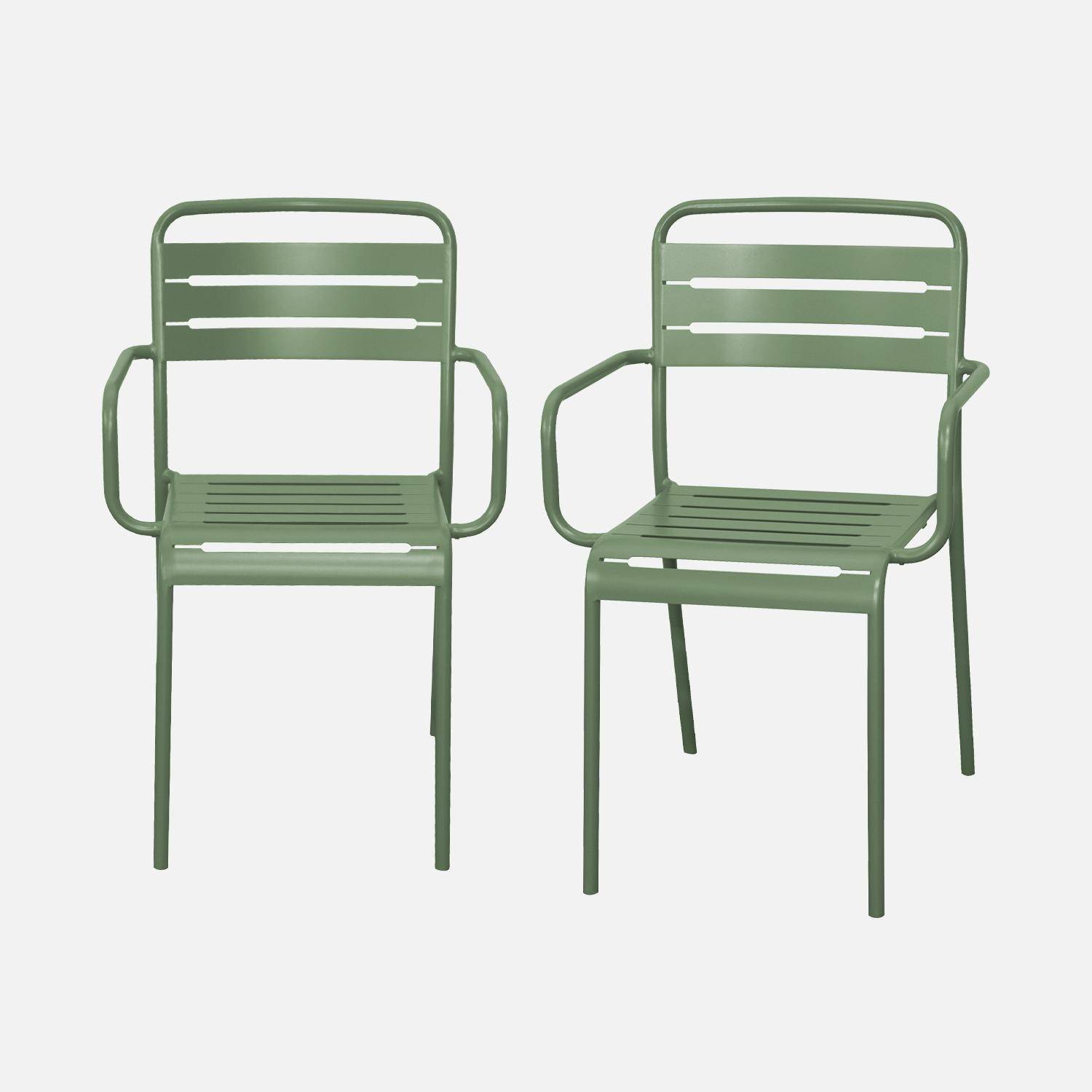 Set van 2 stalen tuinstoelen, groen, Amelia, B50,4 X D53 X H79,5cm Photo3