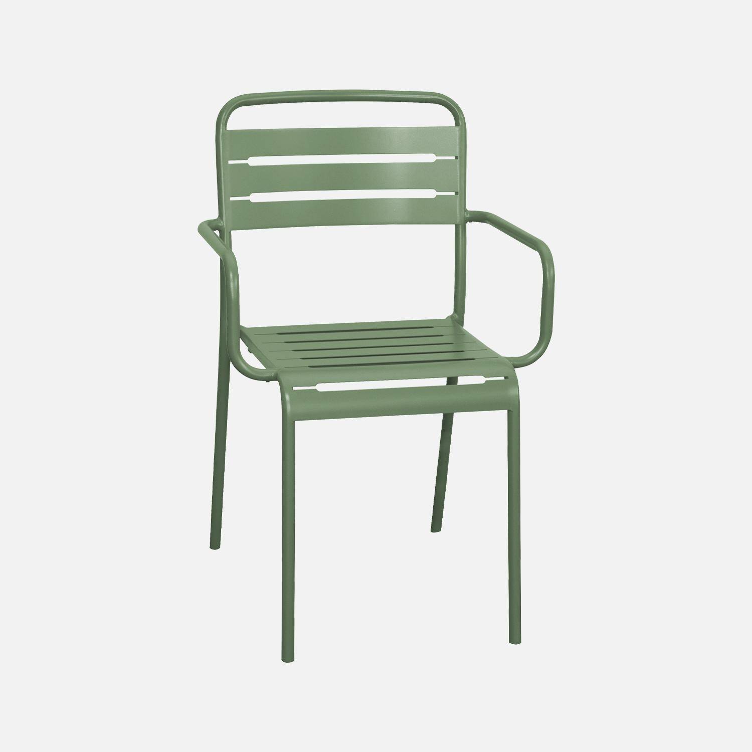 Set van 2 stalen tuinstoelen, groen, Amelia, B50,4 X D53 X H79,5cm Photo4