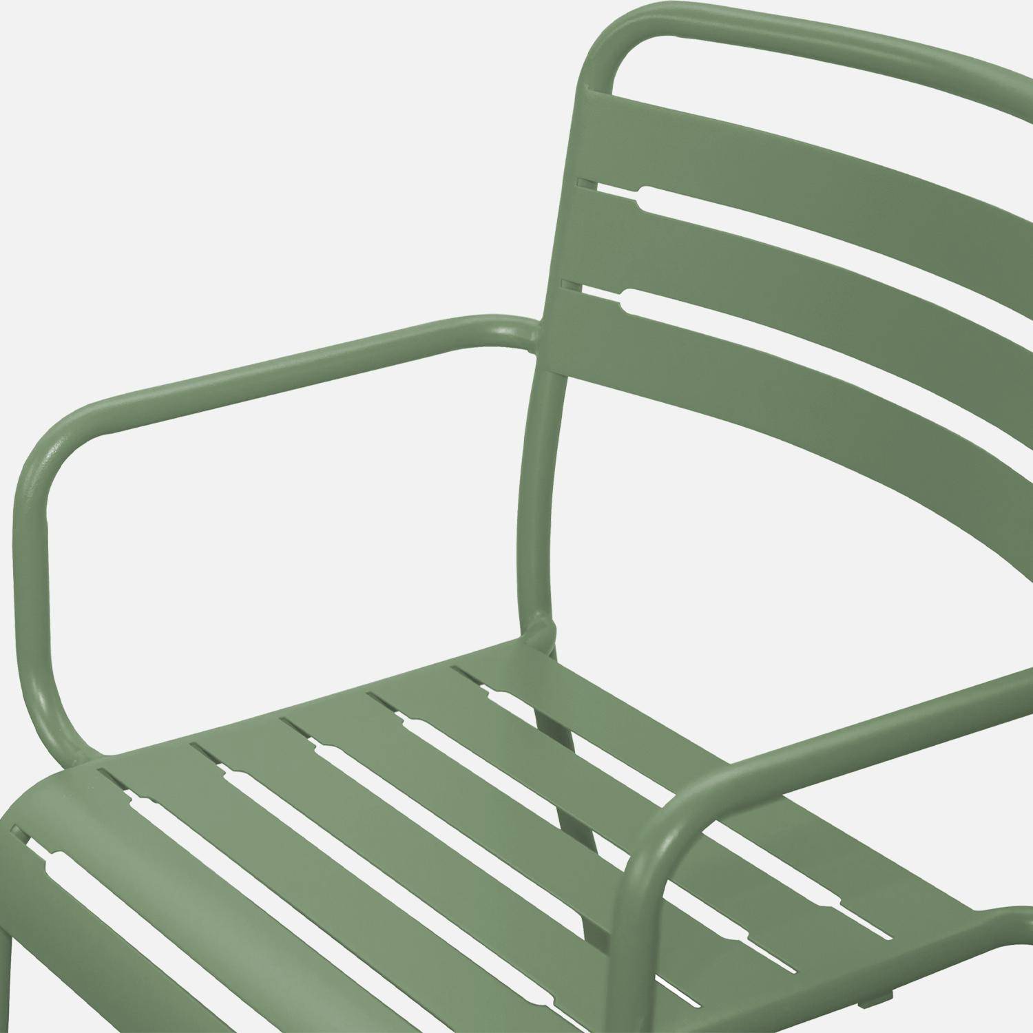 Set van 2 stalen tuinstoelen, groen, Amelia, B50,4 X D53 X H79,5cm Photo6