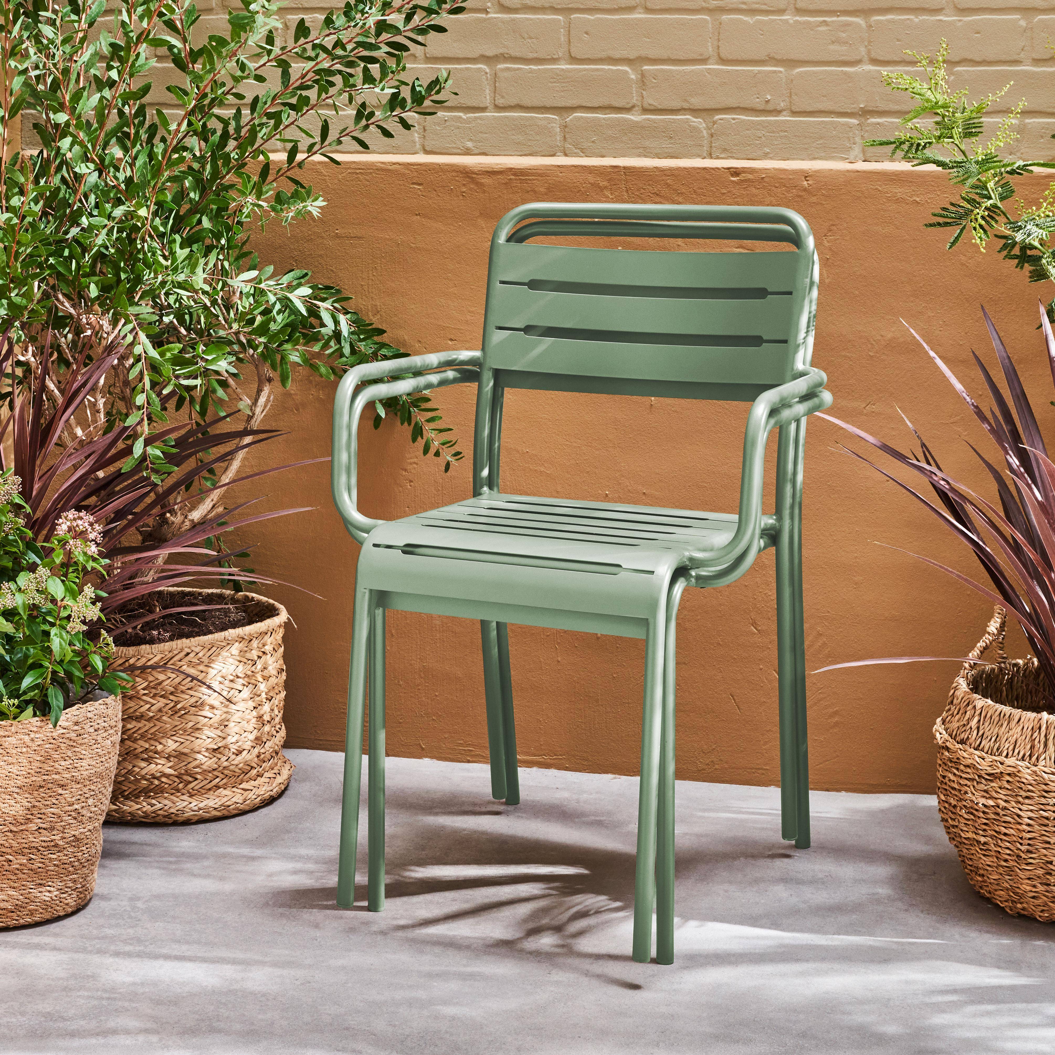 Set van 2 stalen tuinstoelen, groen, Amelia, B50,4 X D53 X H79,5cm Photo2