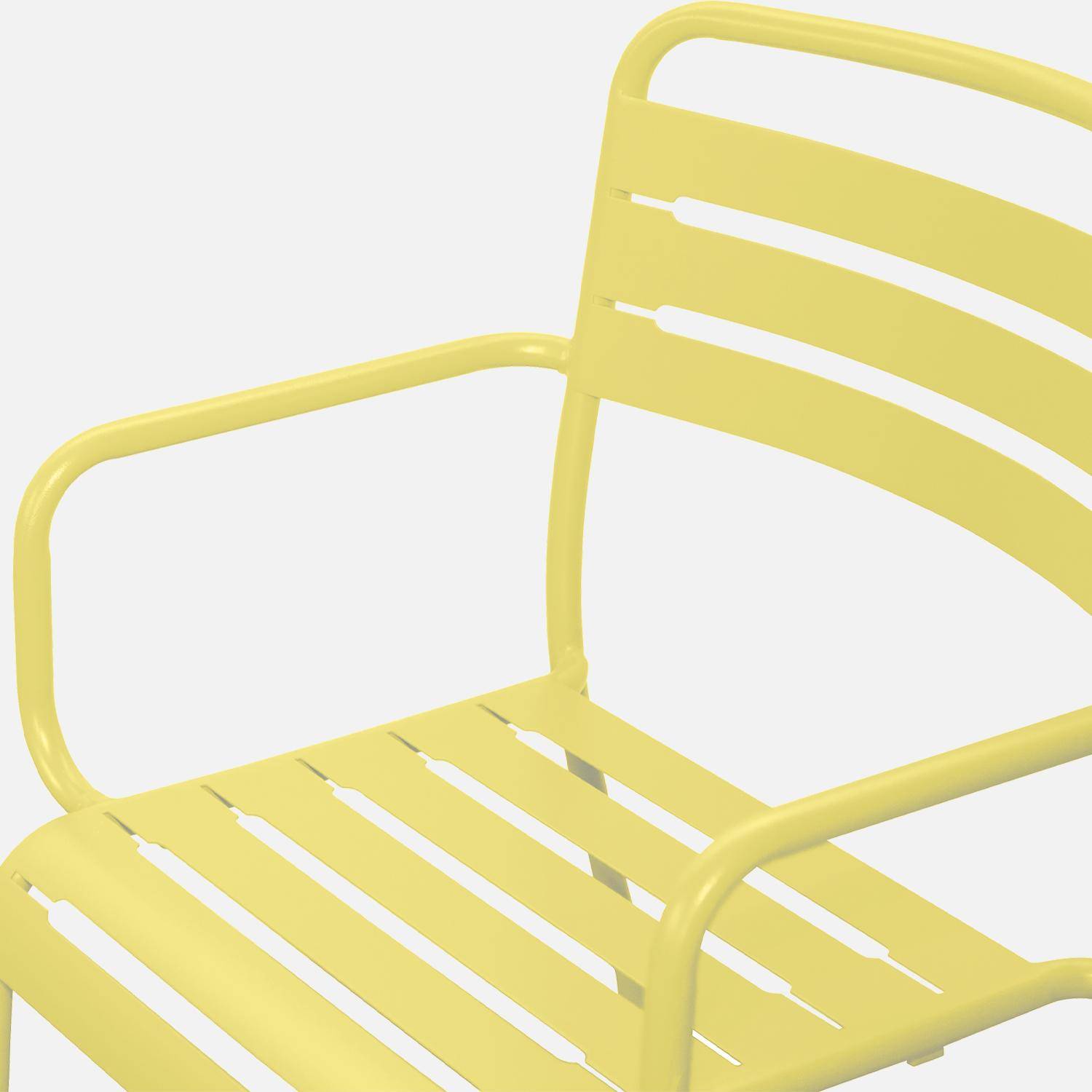 Set van 2 stalen tuinstoelen, geel, Amelia, B50,4 X D53 X H79,5cm,sweeek,Photo4
