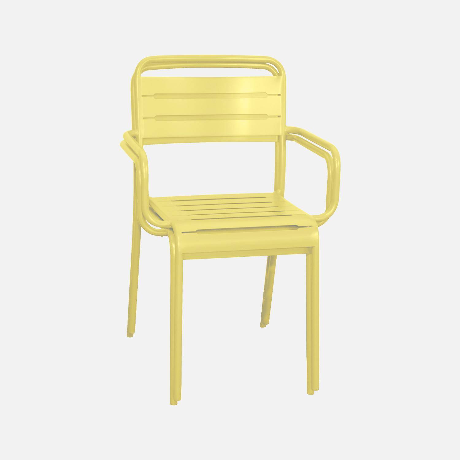 Set van 2 stalen tuinstoelen, geel, Amelia, B50,4 X D53 X H79,5cm Photo3