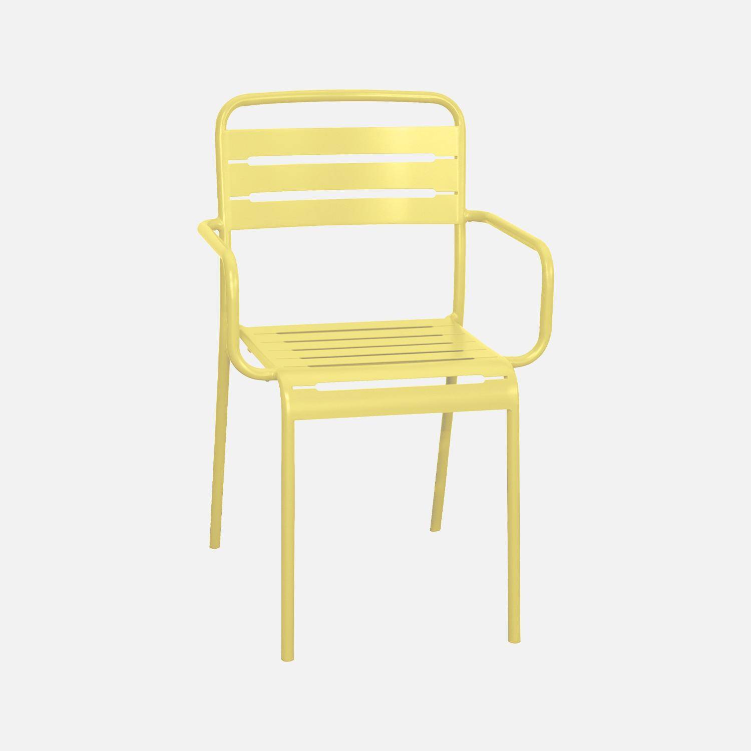 Set van 2 stalen tuinstoelen, geel, Amelia, B50,4 X D53 X H79,5cm Photo2