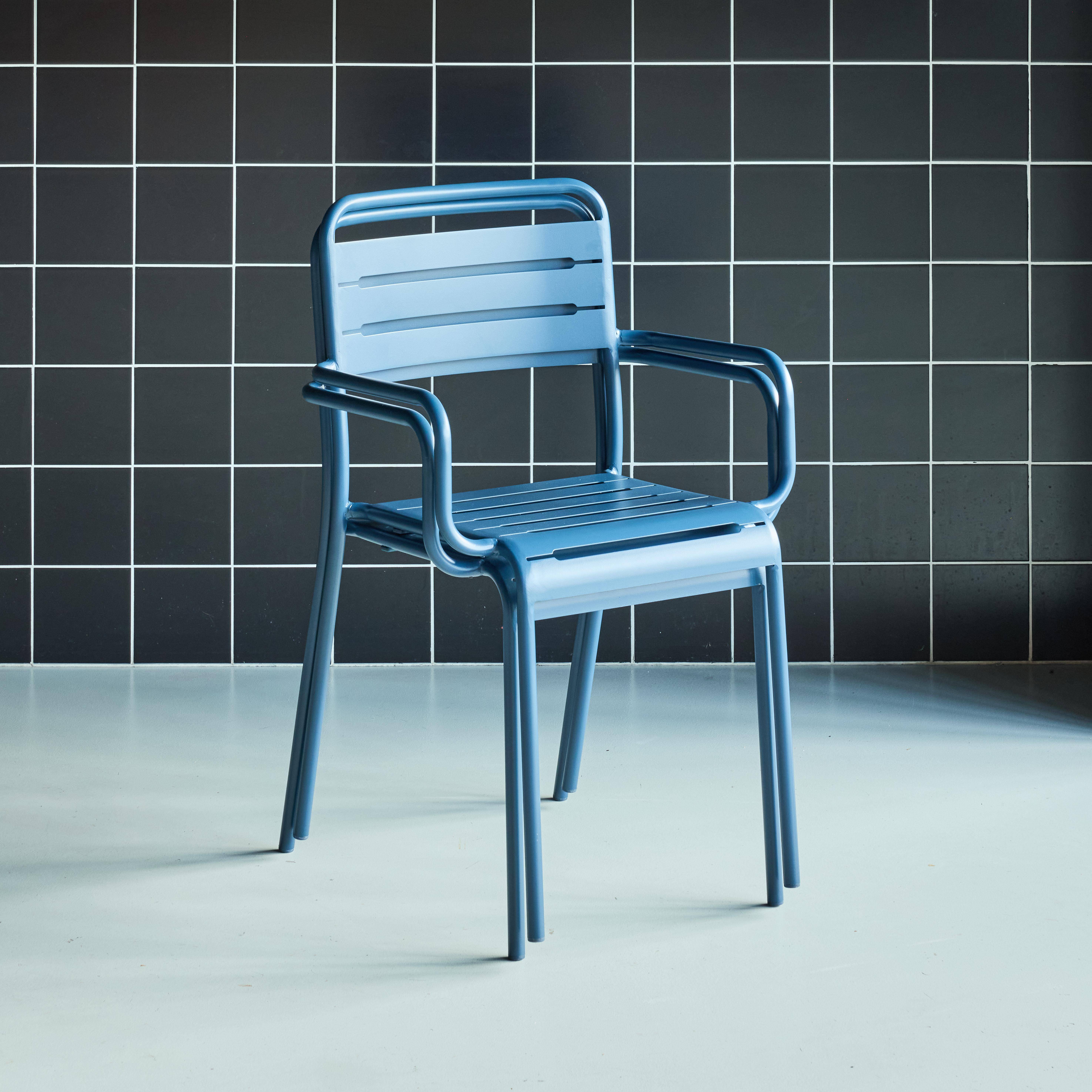 Set di 2 poltrone da giardino in acciaio, Amelia, Blu navy, 50.4x53x79.5 cm,sweeek,Photo2