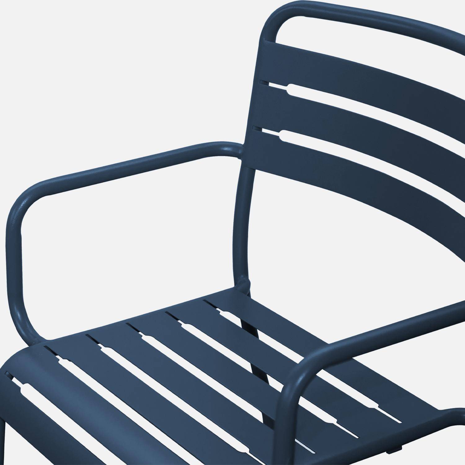 Set di 2 poltrone da giardino in acciaio, Amelia, Blu navy, 50.4x53x79.5 cm Photo6