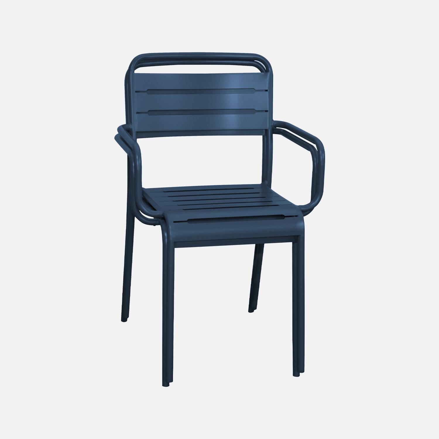 Set di 2 poltrone da giardino in acciaio, Amelia, Blu navy, 50.4x53x79.5 cm Photo5