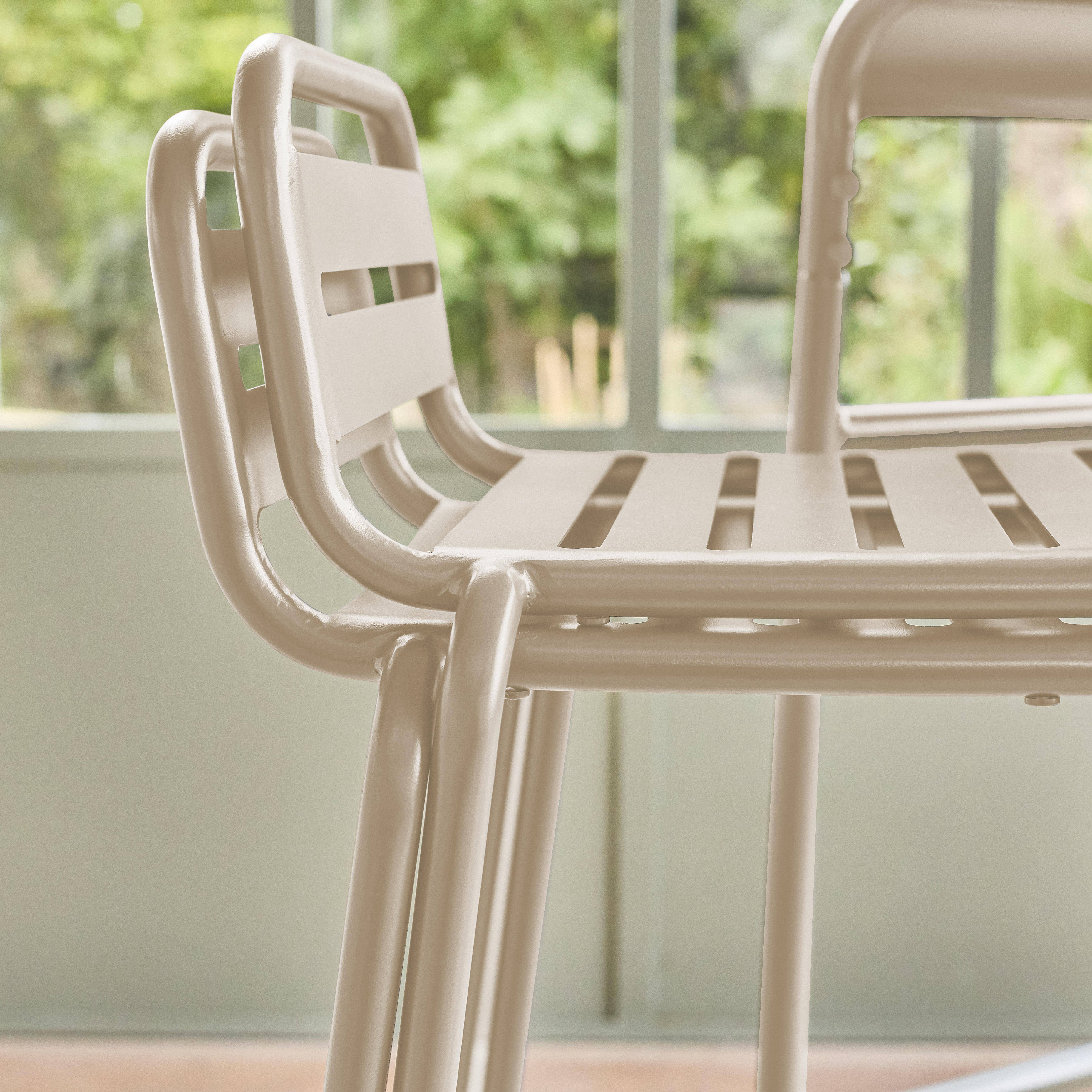 Set di 2 sedie da bar da giardino in acciaio, Amelia, Beige, 44x41x85 cm Photo4