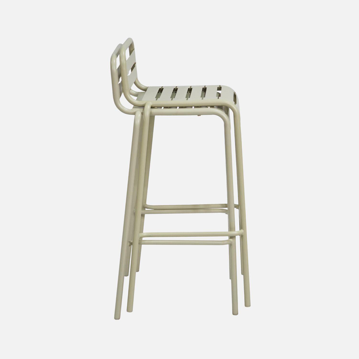 Set di 2 sedie da bar da giardino in acciaio, Amelia, Beige, 44x41x85 cm Photo7