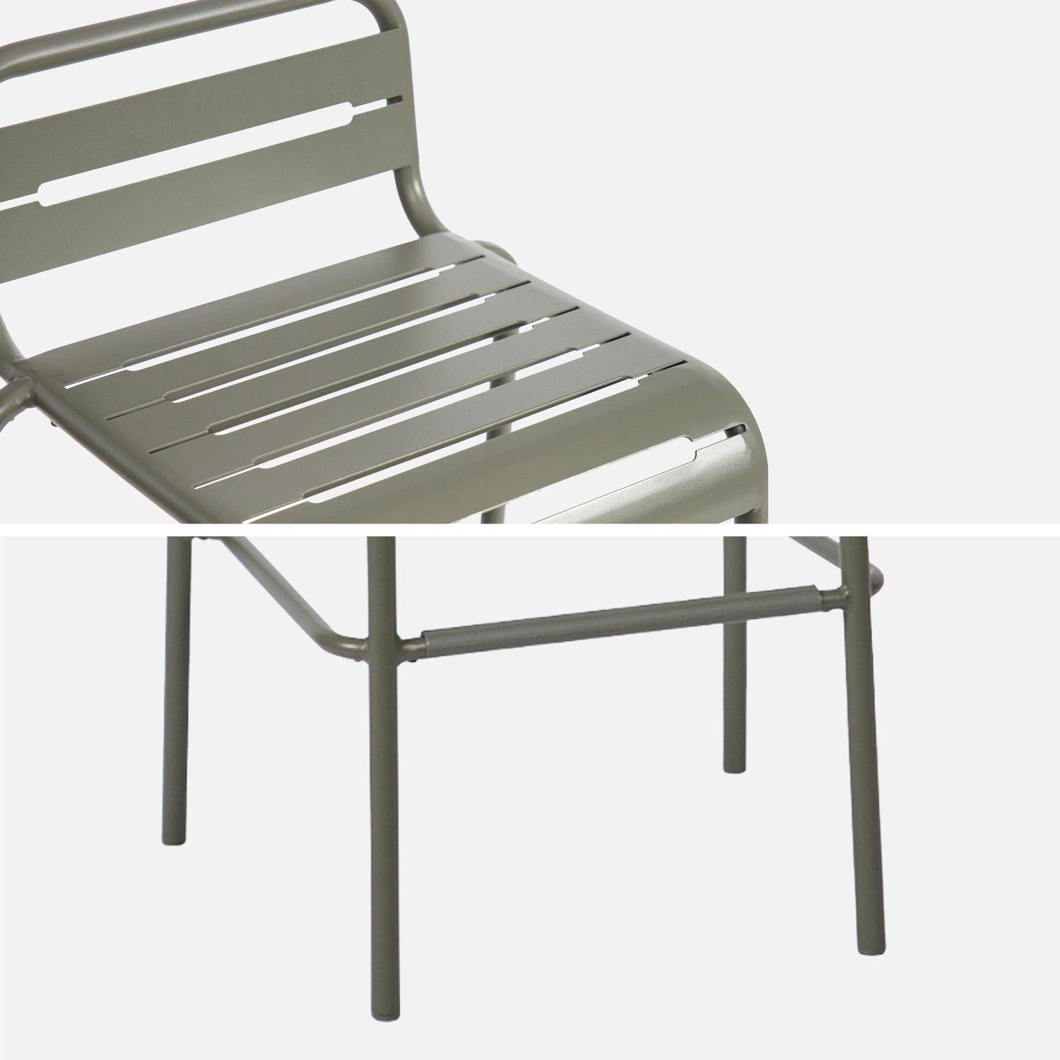 Pair of steel garden stackable high chairs, Amelia, Khaki Green, 44x41x85 cm Photo8